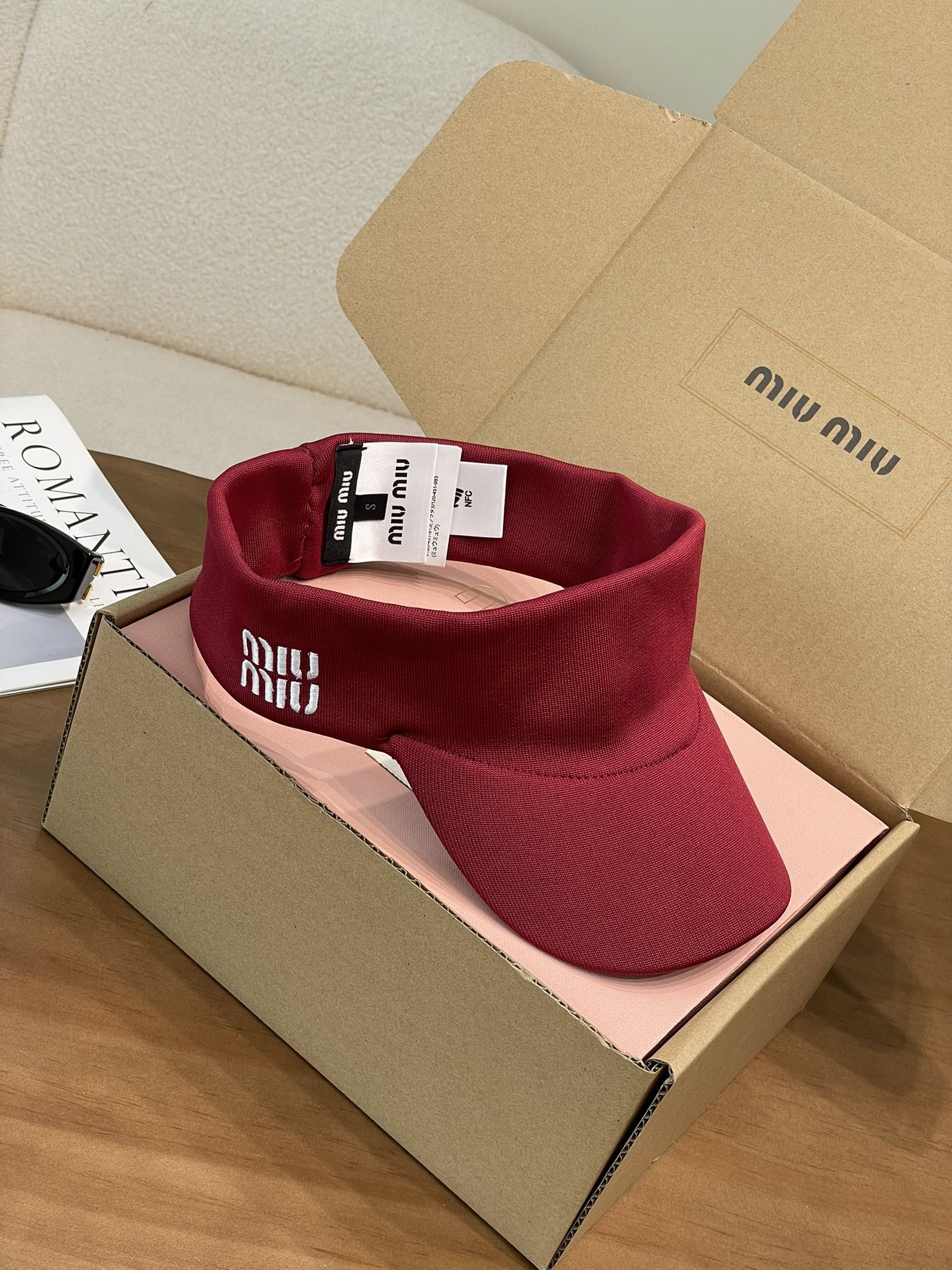Bagsaaa Miu Miu visor hat red