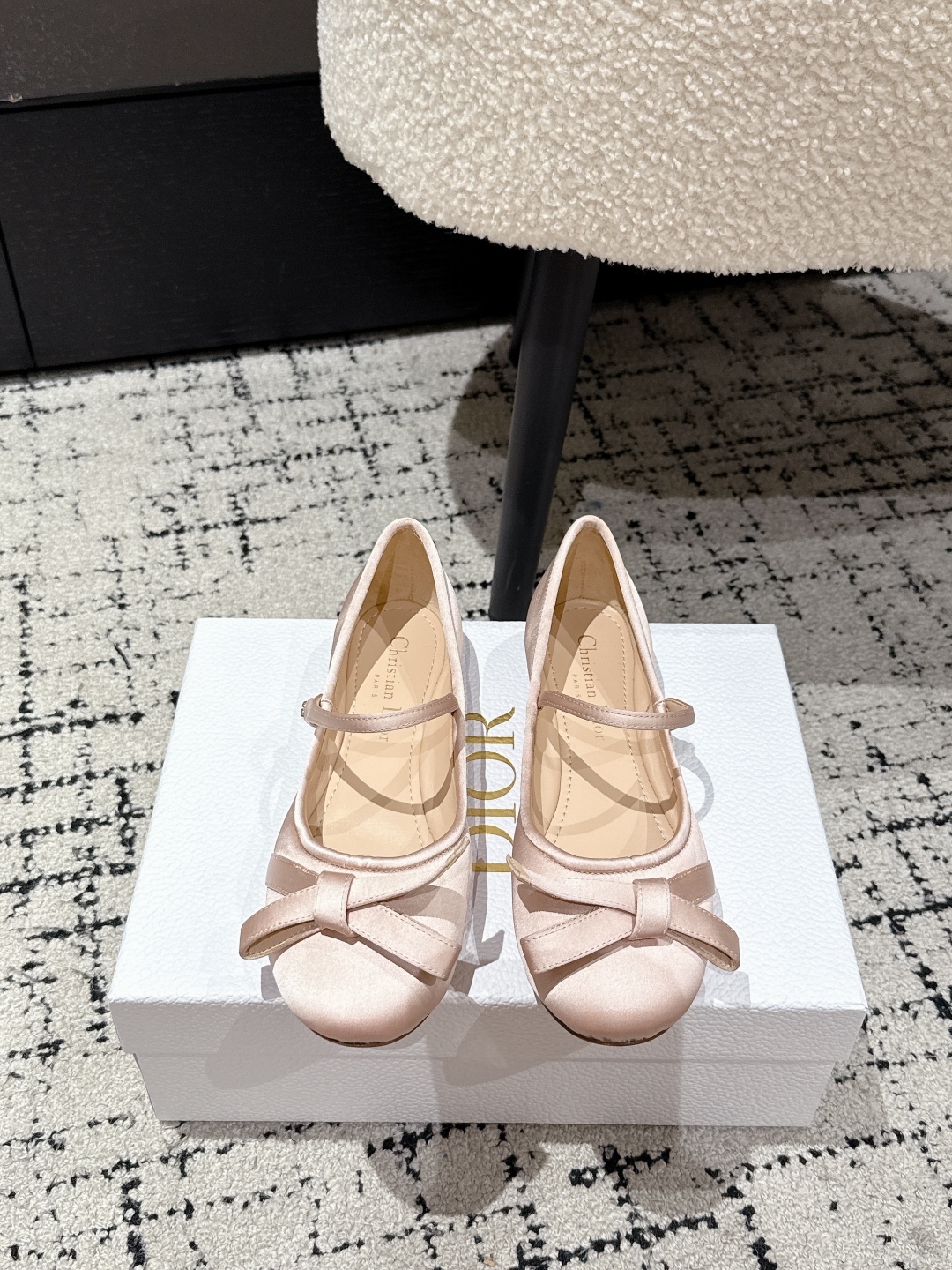 Bagsaaa D10r Lovely-D Ballet Flat Nude Satin