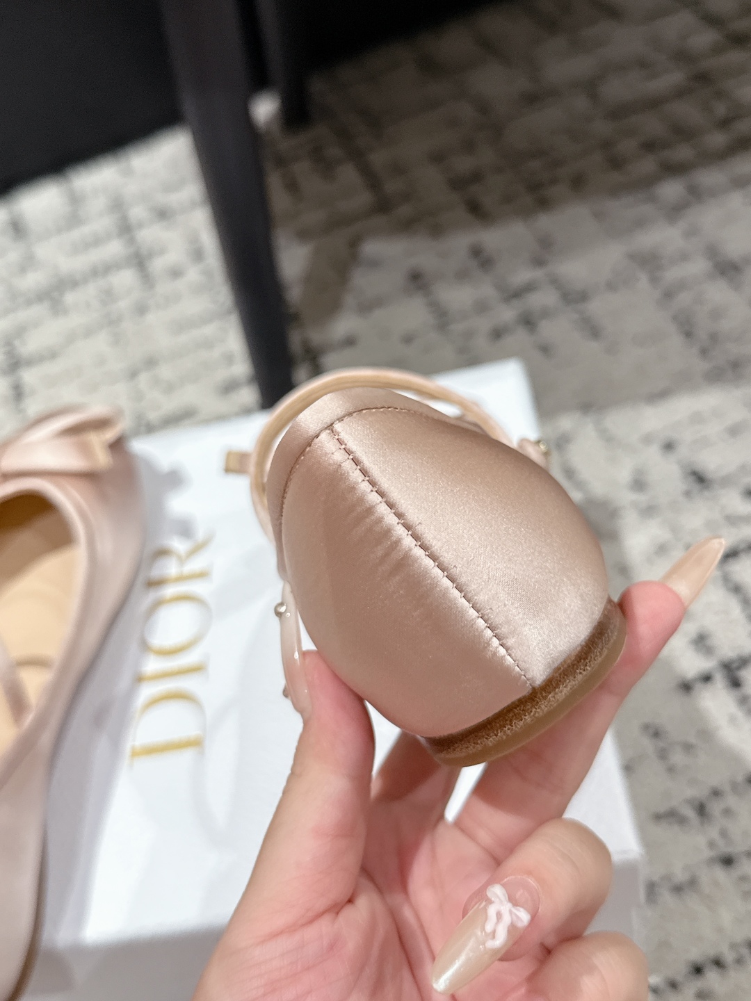 Bagsaaa D10r Lovely-D Ballet Flat Nude Satin