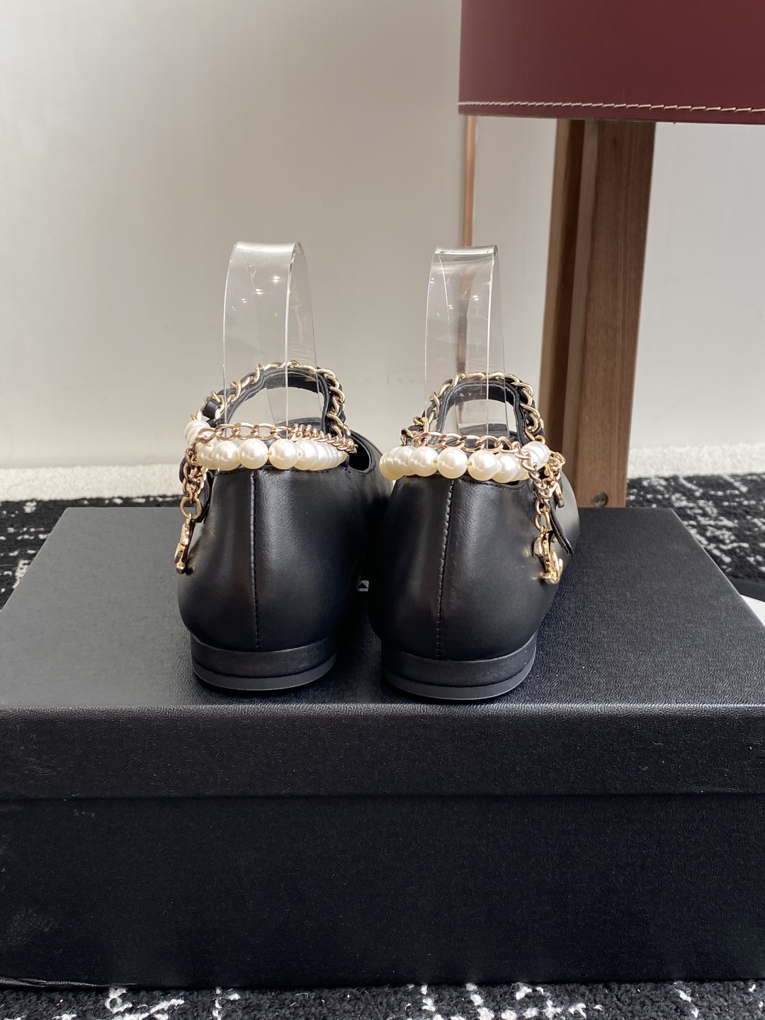 Bagsaaa Ch**el Mary Janes G46718 Black Lambskin