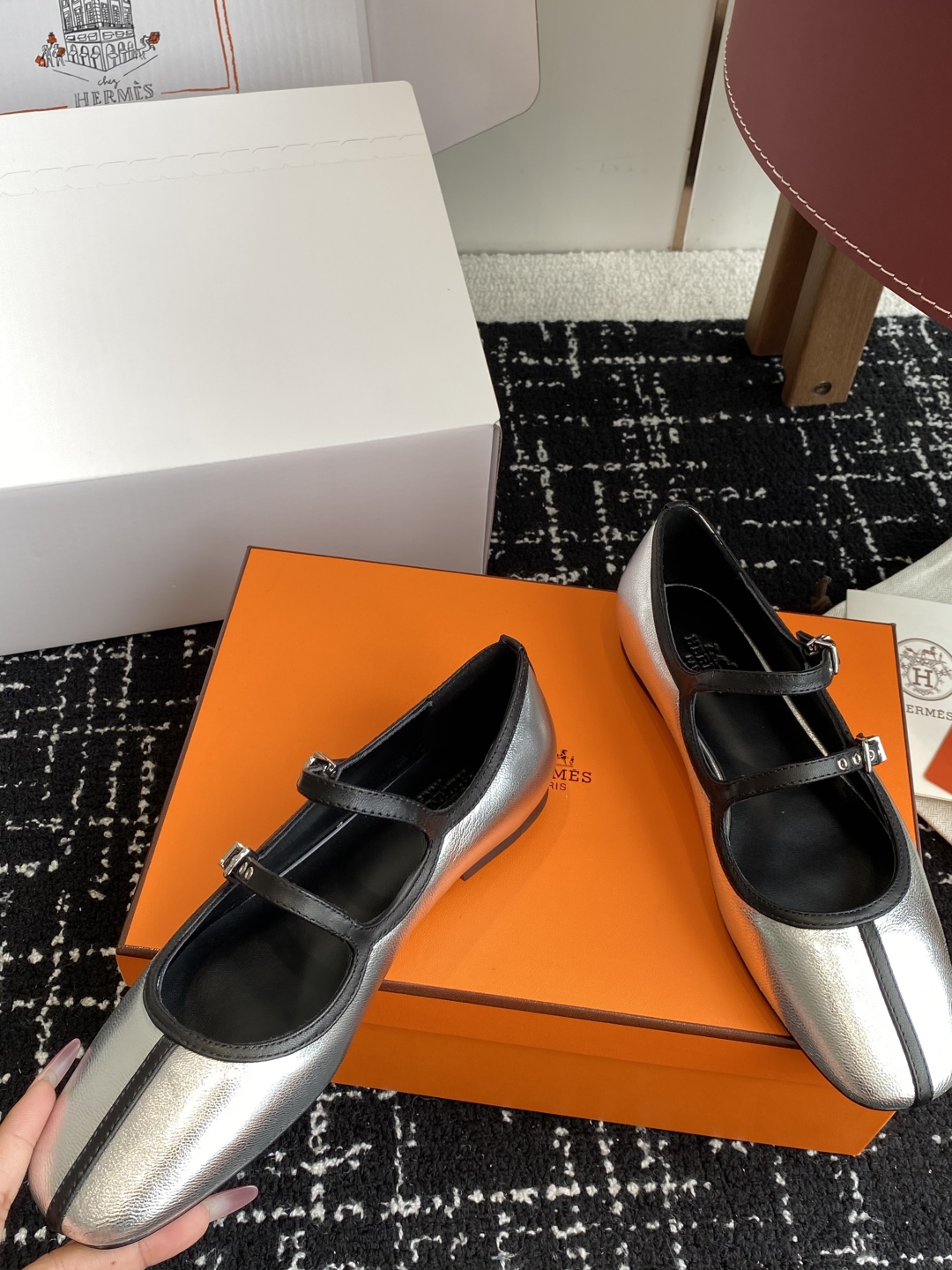 Bagsaaa H**me5 Lilia ballet flat silver