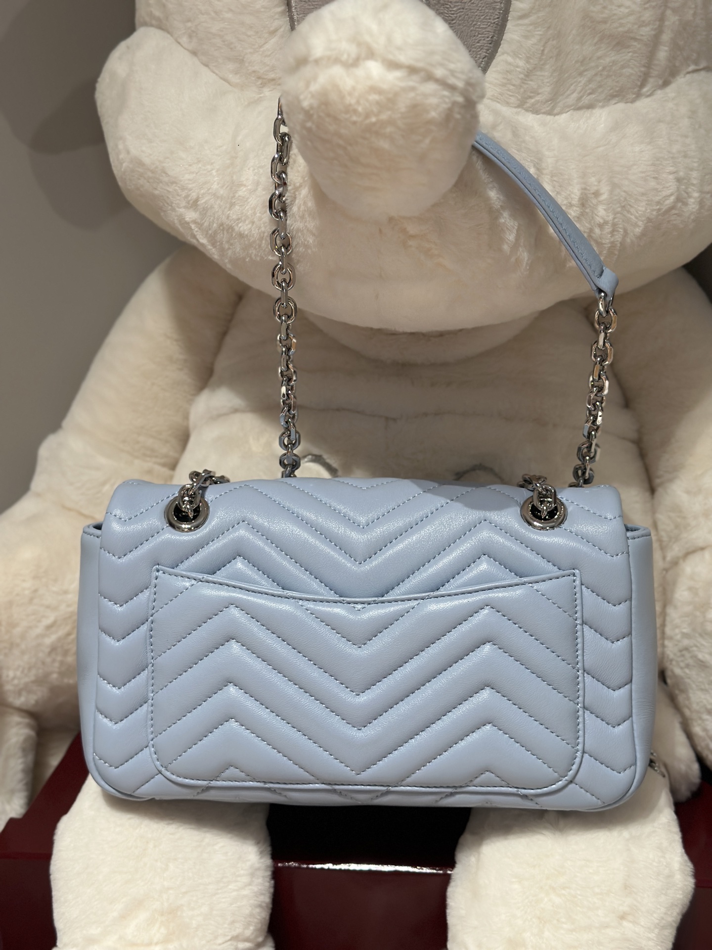 Bagsaaa Gvc*1 GG Marmont medium shoulder bag 837267 light blue - 26cm