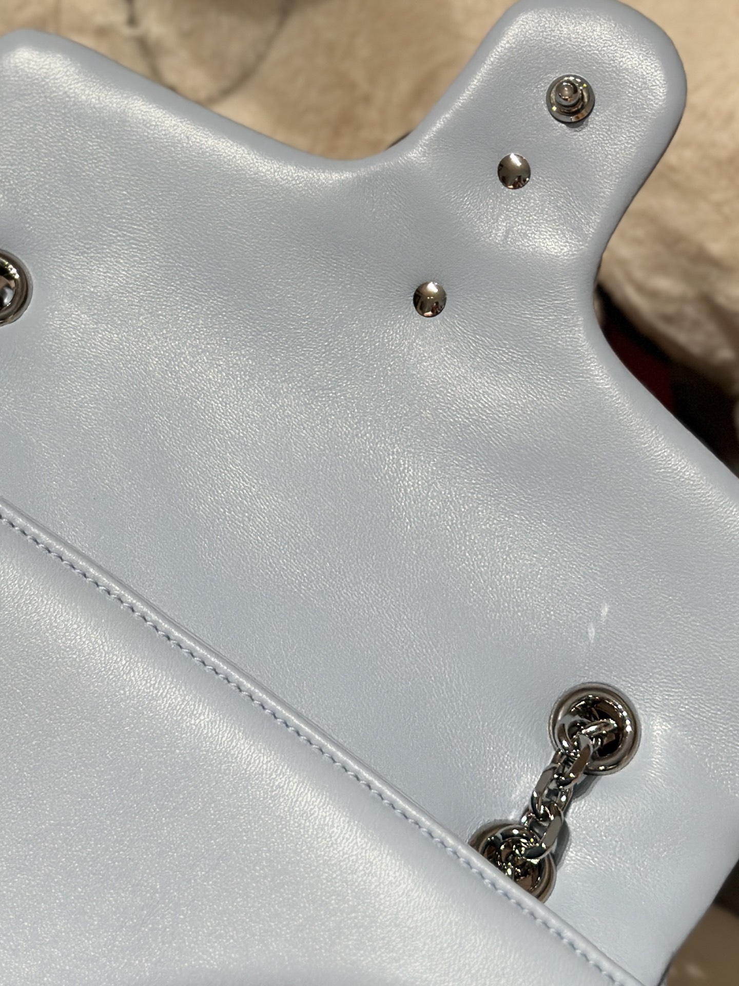 Bagsaaa Gvc*1 GG Marmont medium shoulder bag 837267 light blue - 26cm