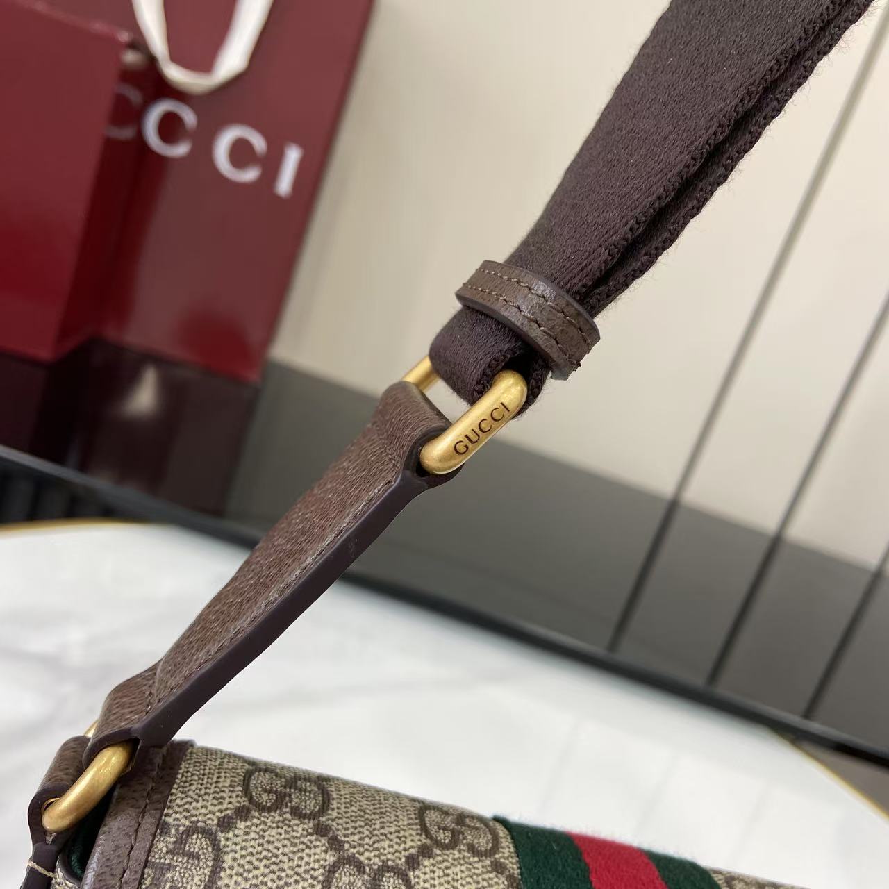 Bagsaaa Gvc*1 Ophidia mini bag 838599 brown & beige - 18cm