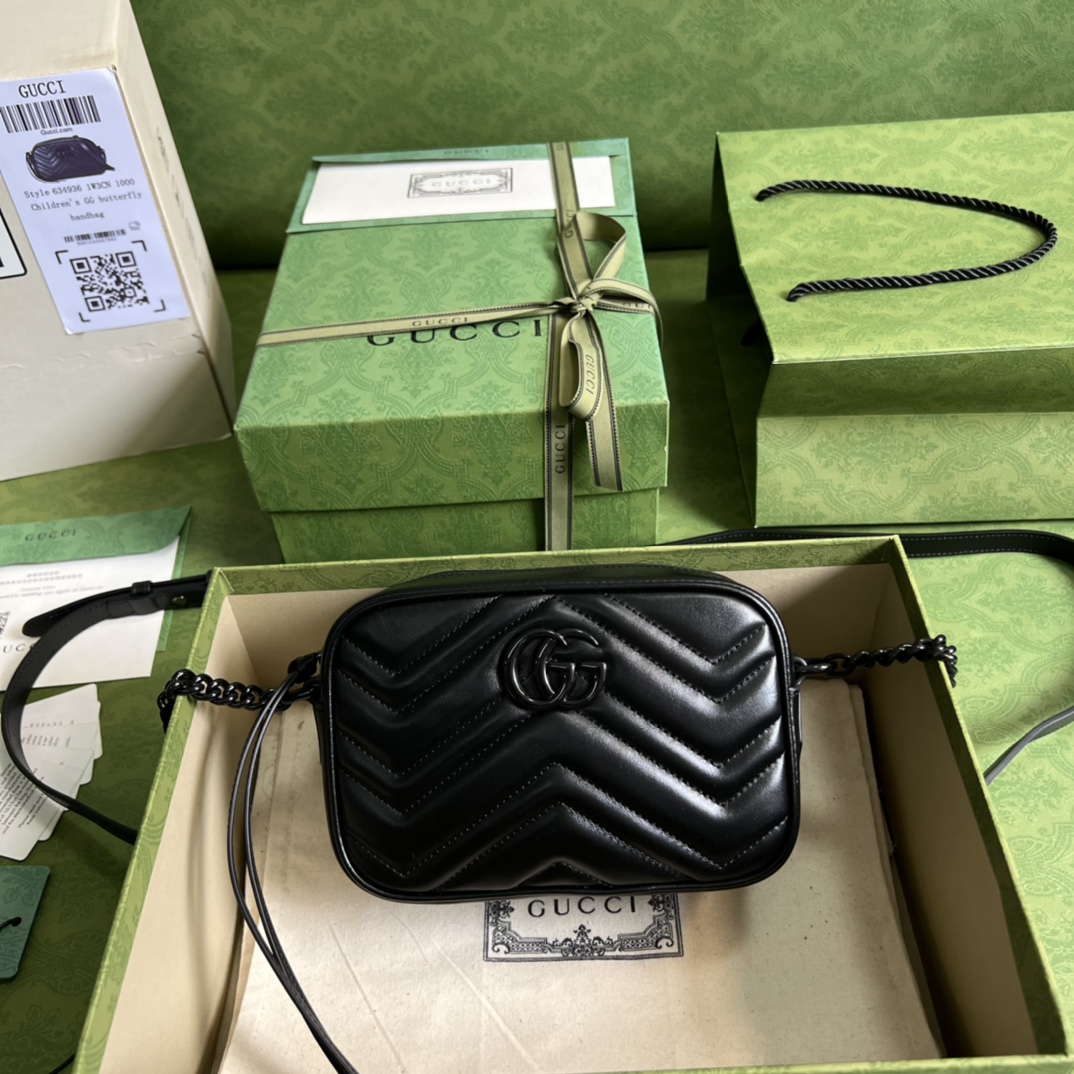 Bagsaaa Gvc*1 GG Marmont mini camera bag 634936 black - 18cm