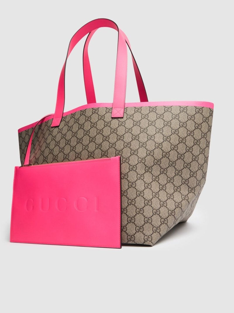 Bagsaaa Gvc*1 Medium Ophidia GG tote bag beige & pink - 30cm