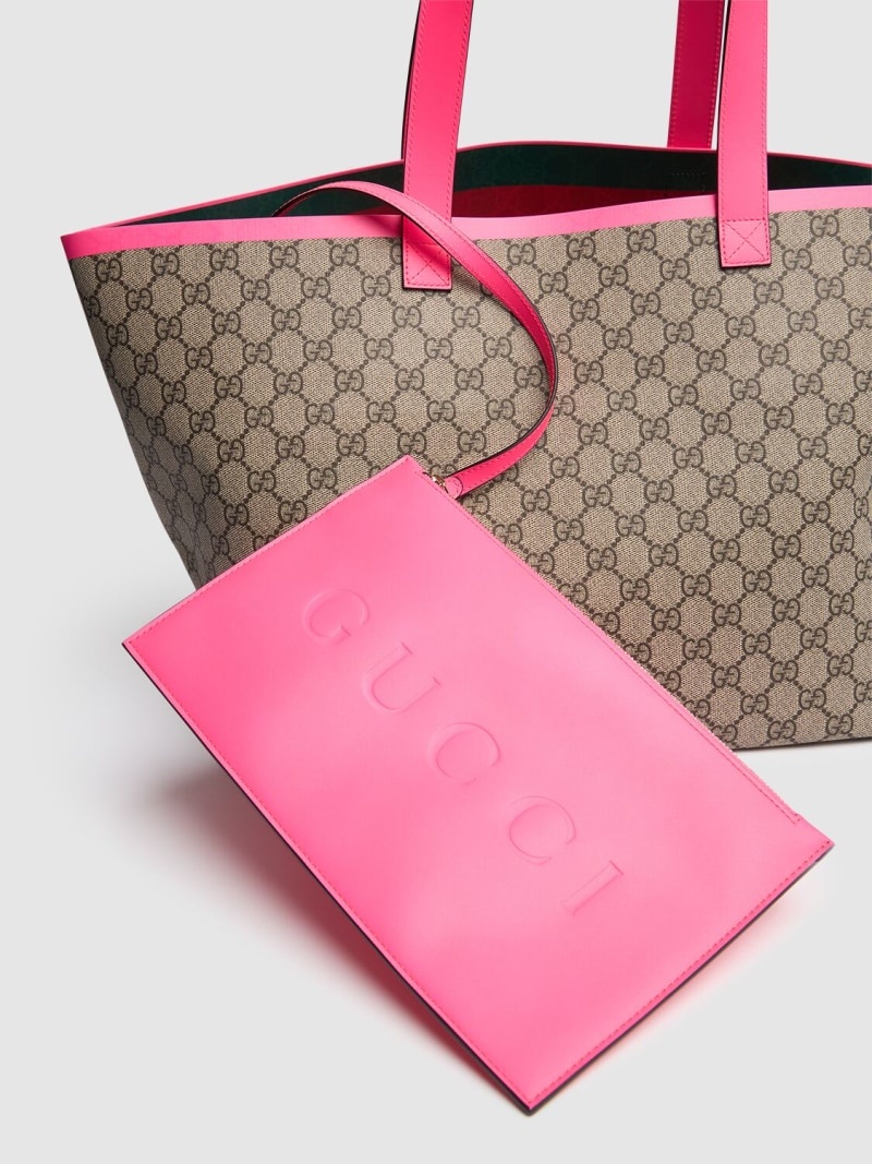 Bagsaaa Gvc*1 Medium Ophidia GG tote bag beige & pink - 30cm