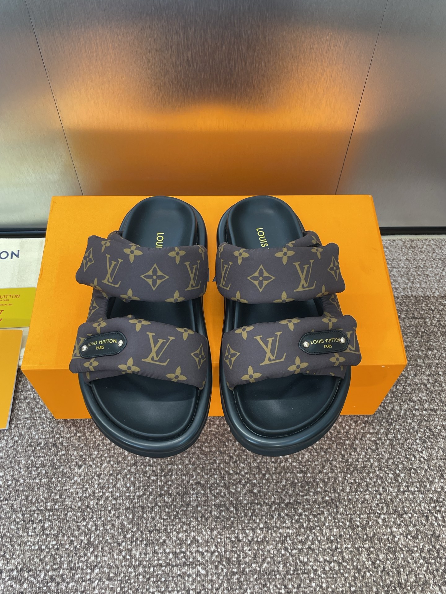 Bagsaaa LV Pool Pillow Flat Comfort Mule Monogram nylon