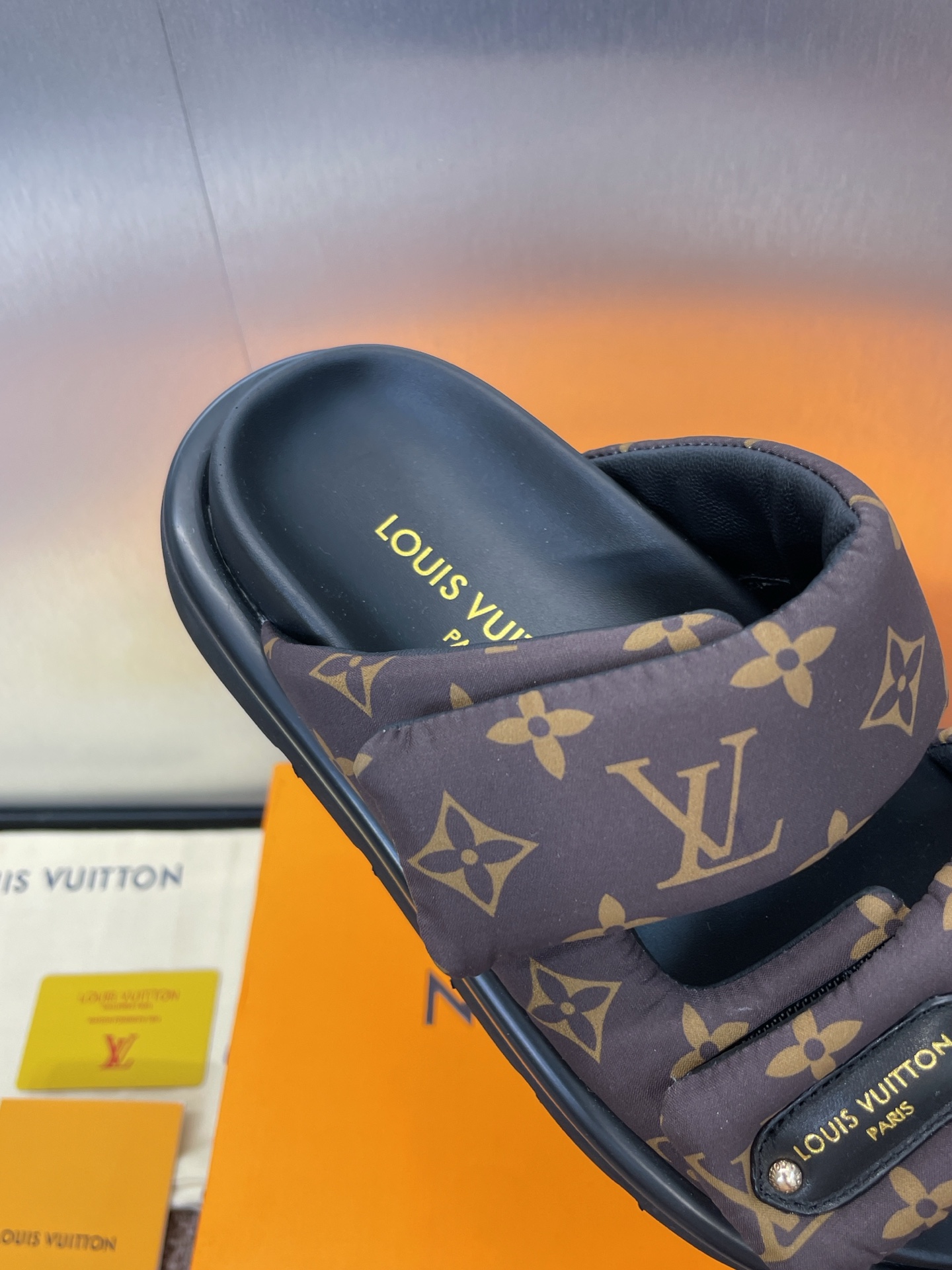 Bagsaaa LV Pool Pillow Flat Comfort Mule Monogram nylon