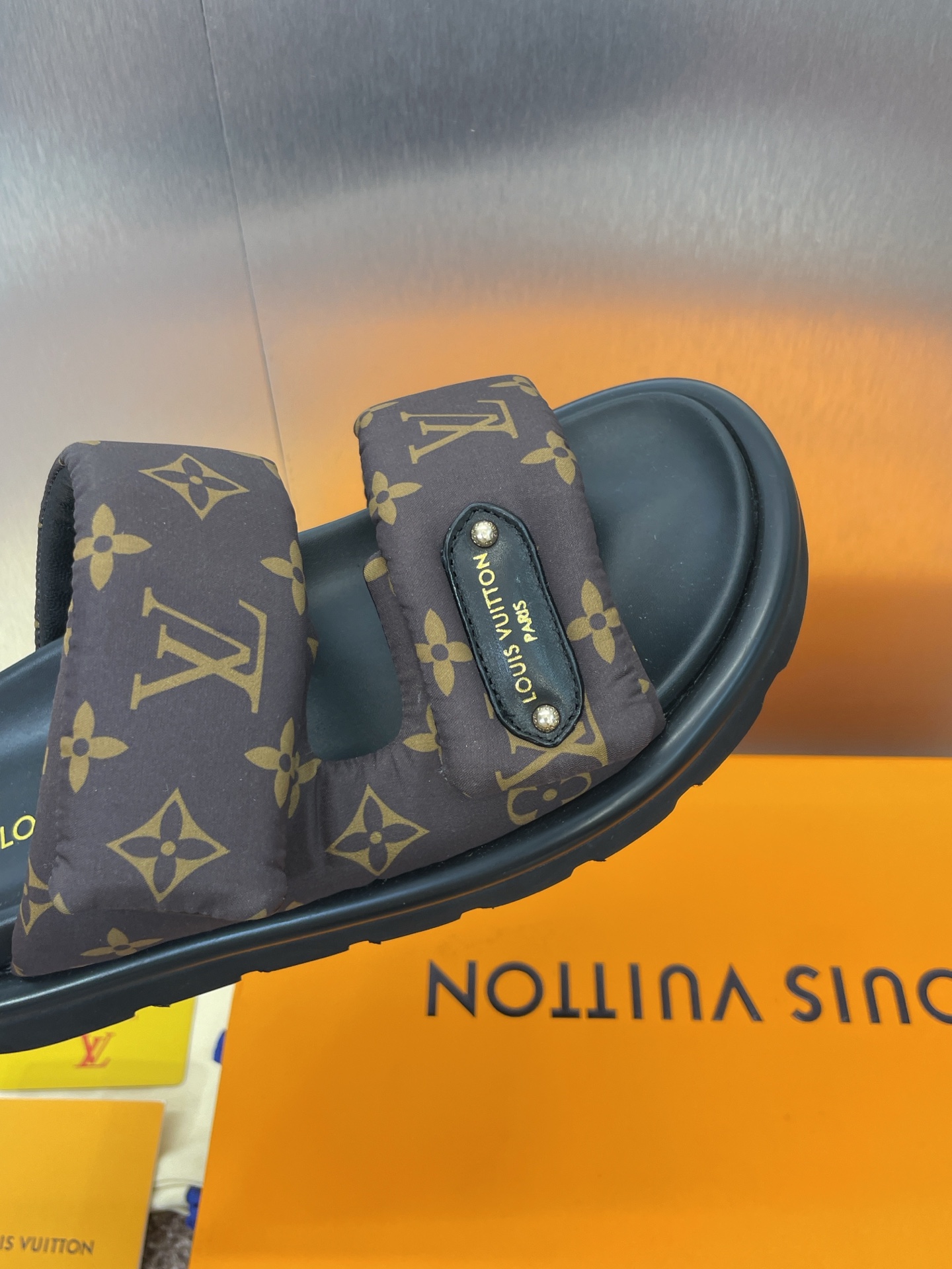 Bagsaaa LV Pool Pillow Flat Comfort Mule Monogram nylon