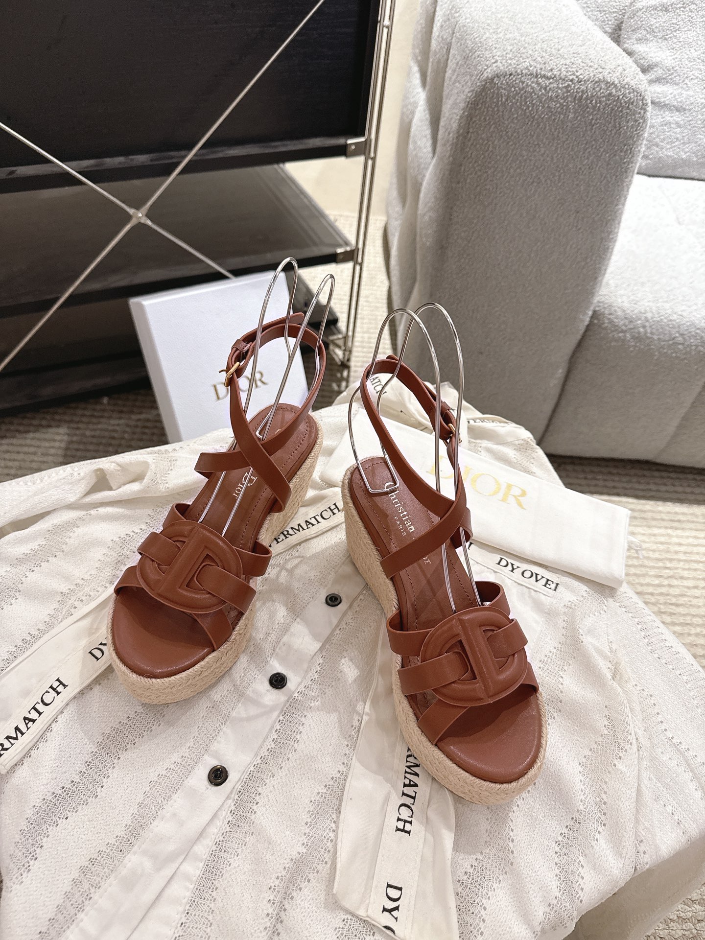 Bagsaaa D10r D-Club Wedge Sandal Brown