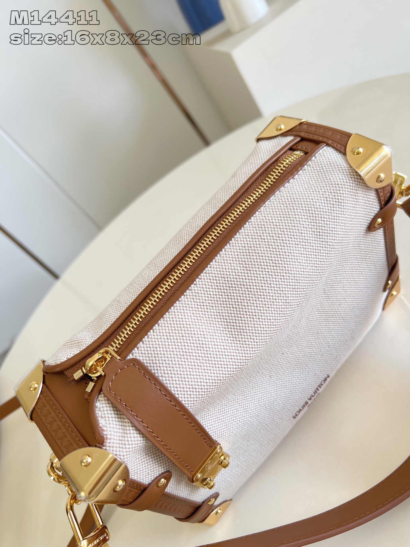 Bagsaaa LV M14411 Side Trunk MM Ecru/Cognac - 23.5cm