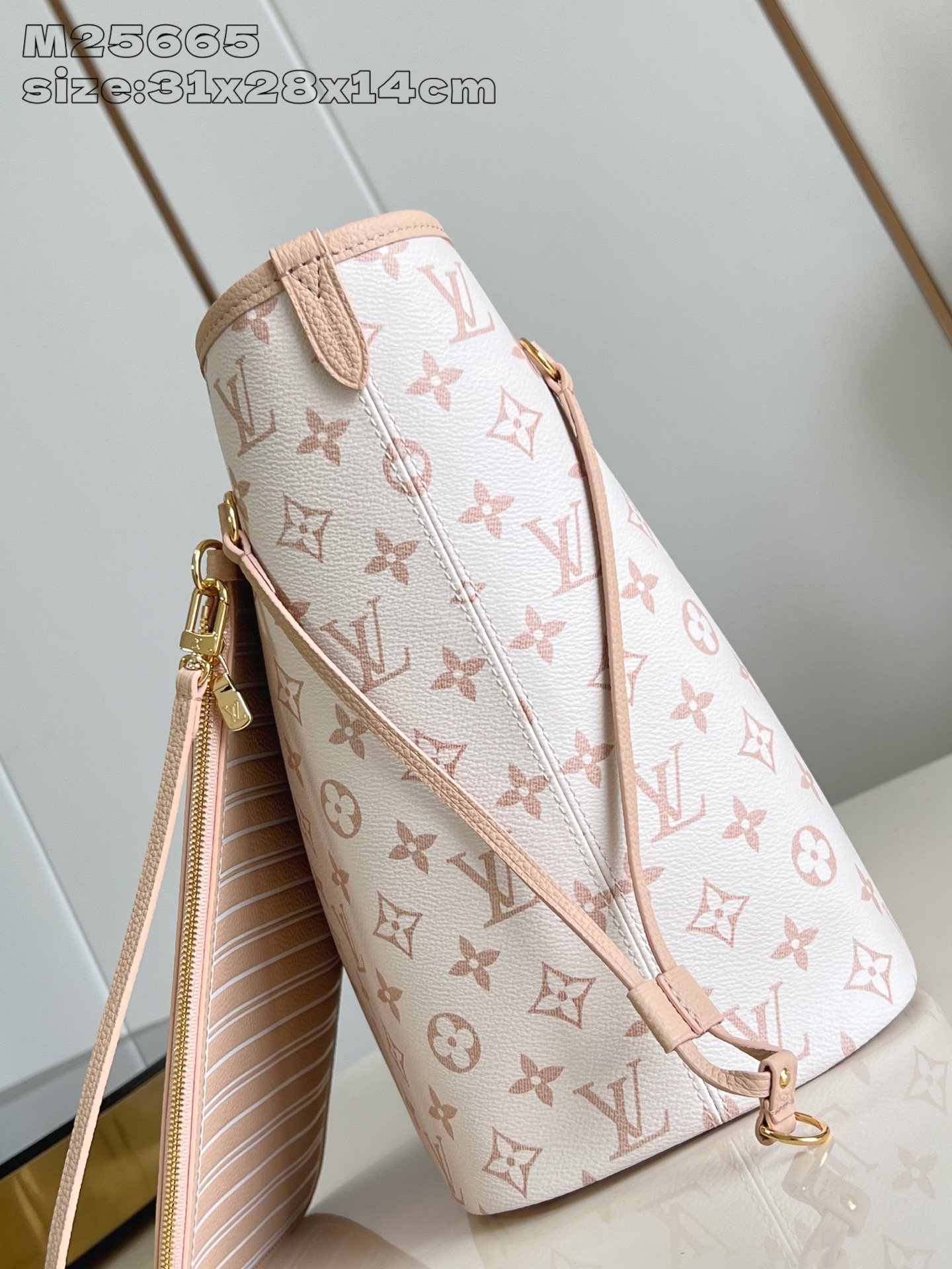 Bagsaaa LV M25665 Neverfull Inside Out MM Dune/Hazelnut - 31cm