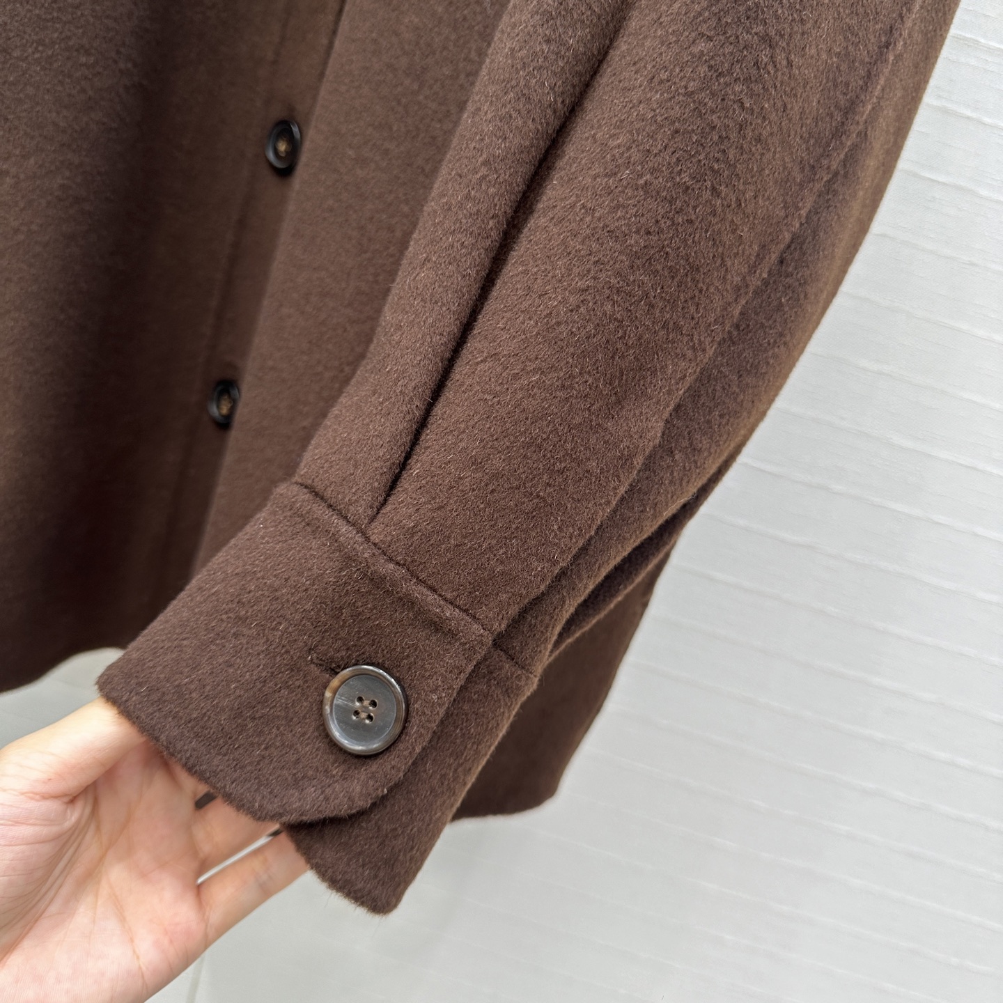 Bagsaaa Pra*a Dark Brown Wool Overshirt with Logo