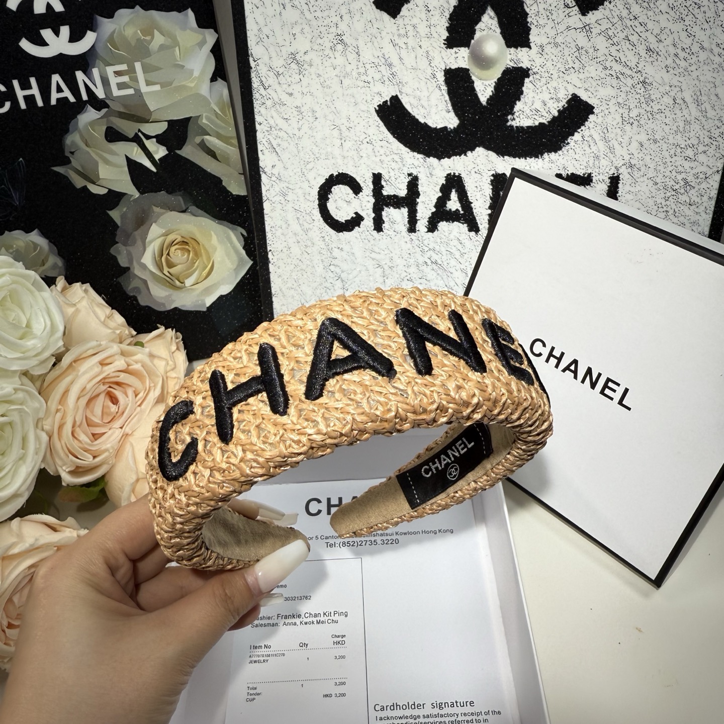 Bagsaaa Ch**el Woven Raffia Headband