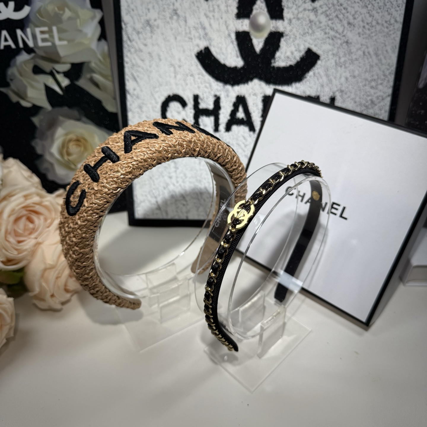 Bagsaaa Ch**el Woven Raffia Headband