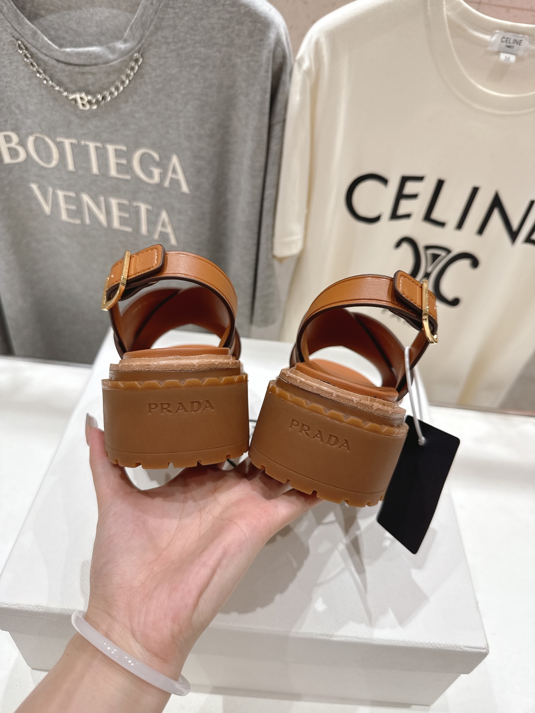 Bagsaaa Pra*a Leather sandals 1X105O brown