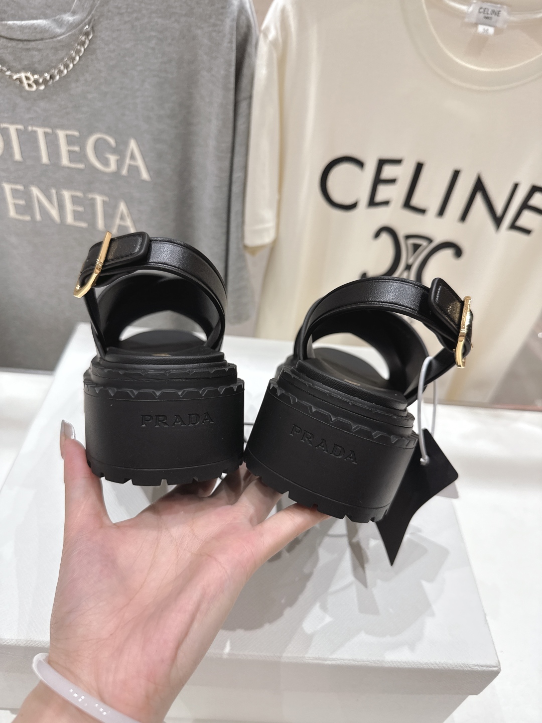 Bagsaaa Pra*a Leather sandals 1X105O black