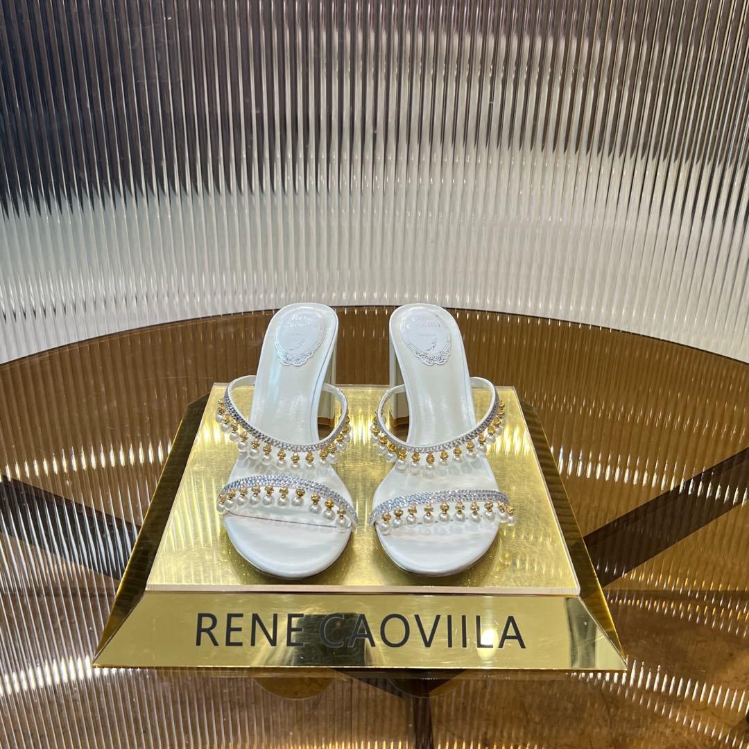 Bagsaaa René Caovilla Chandelier sandals white