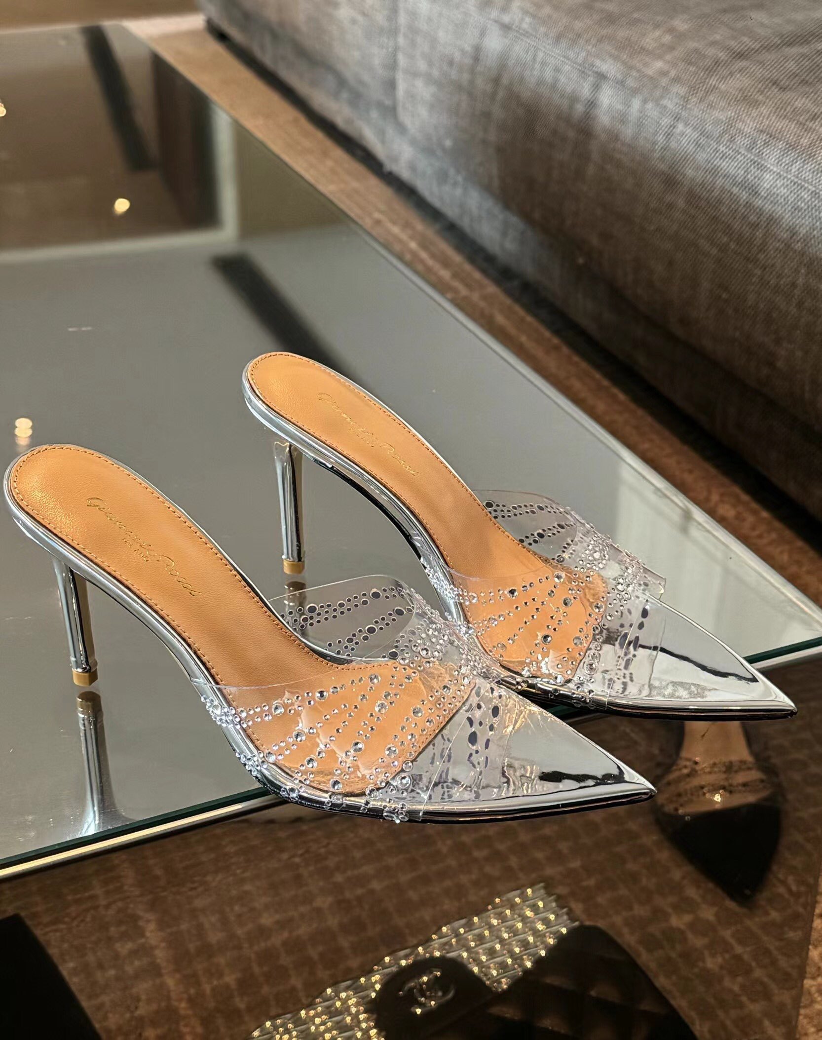 Bagsaaa Gianvito Rossi Elle crystal-embellished 110mm sandals