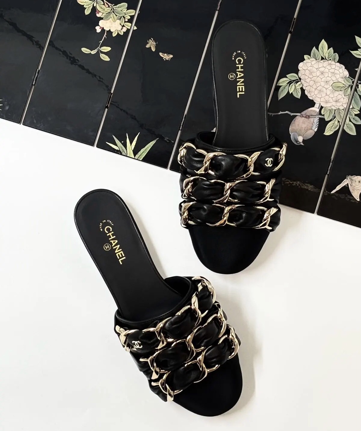 Bagsaaa Ch**el Mules G46653 Black/White