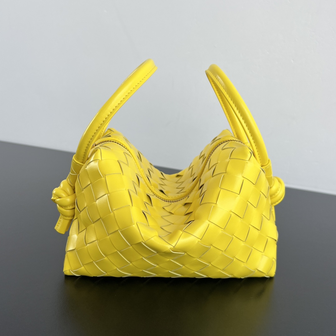 Bagsaaa B0tt*ga Ven*ta Top Handle Loop 796615 Yellow - 13x21x13cm