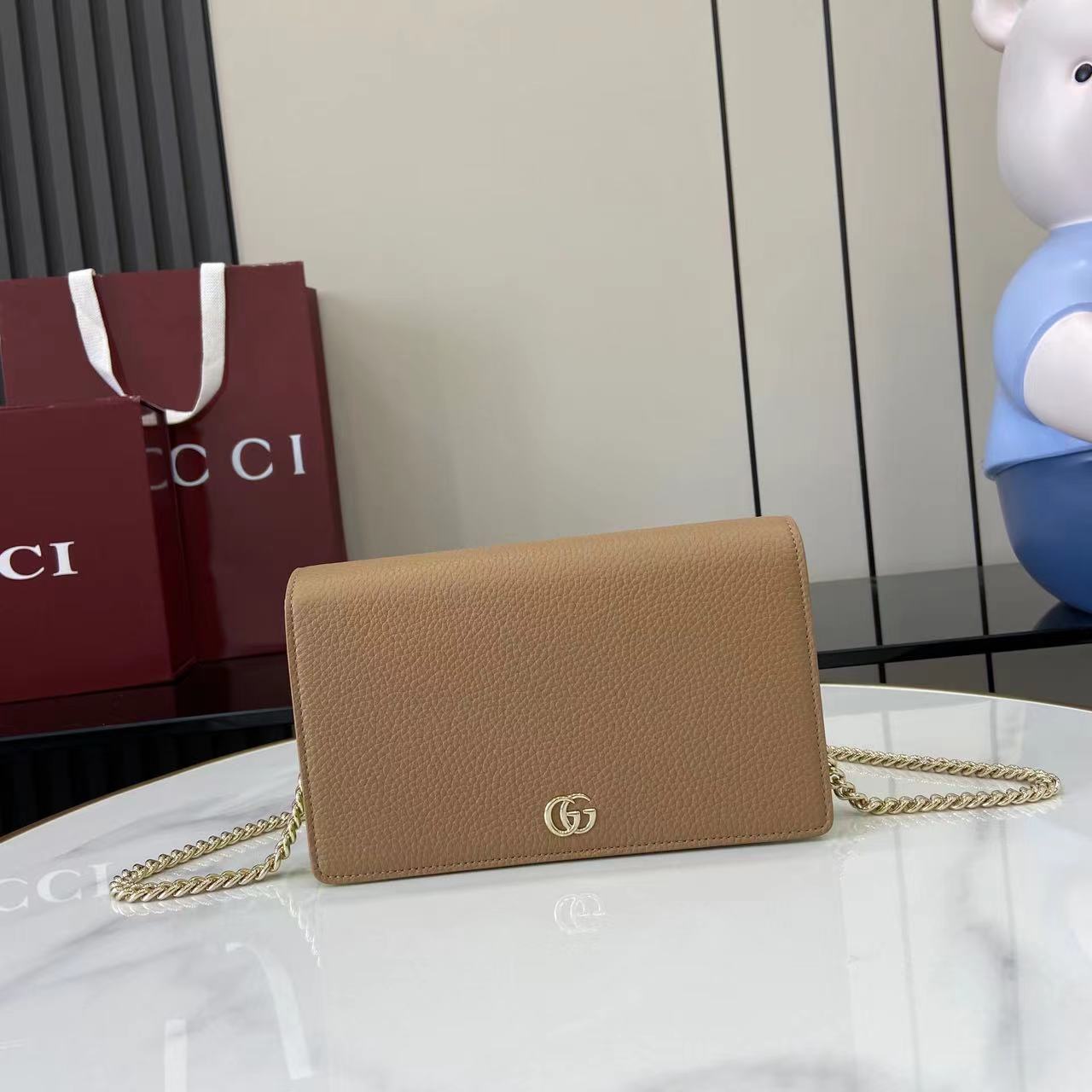 Bagsaaa Gvc*1 GG Marmont WOC 497985 beige and bright green - 20cm