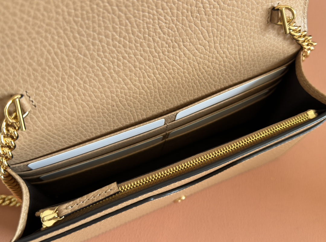 Bagsaaa Gvc*1 GG Marmont wallet on chain 497985 beige & pink - 20cm