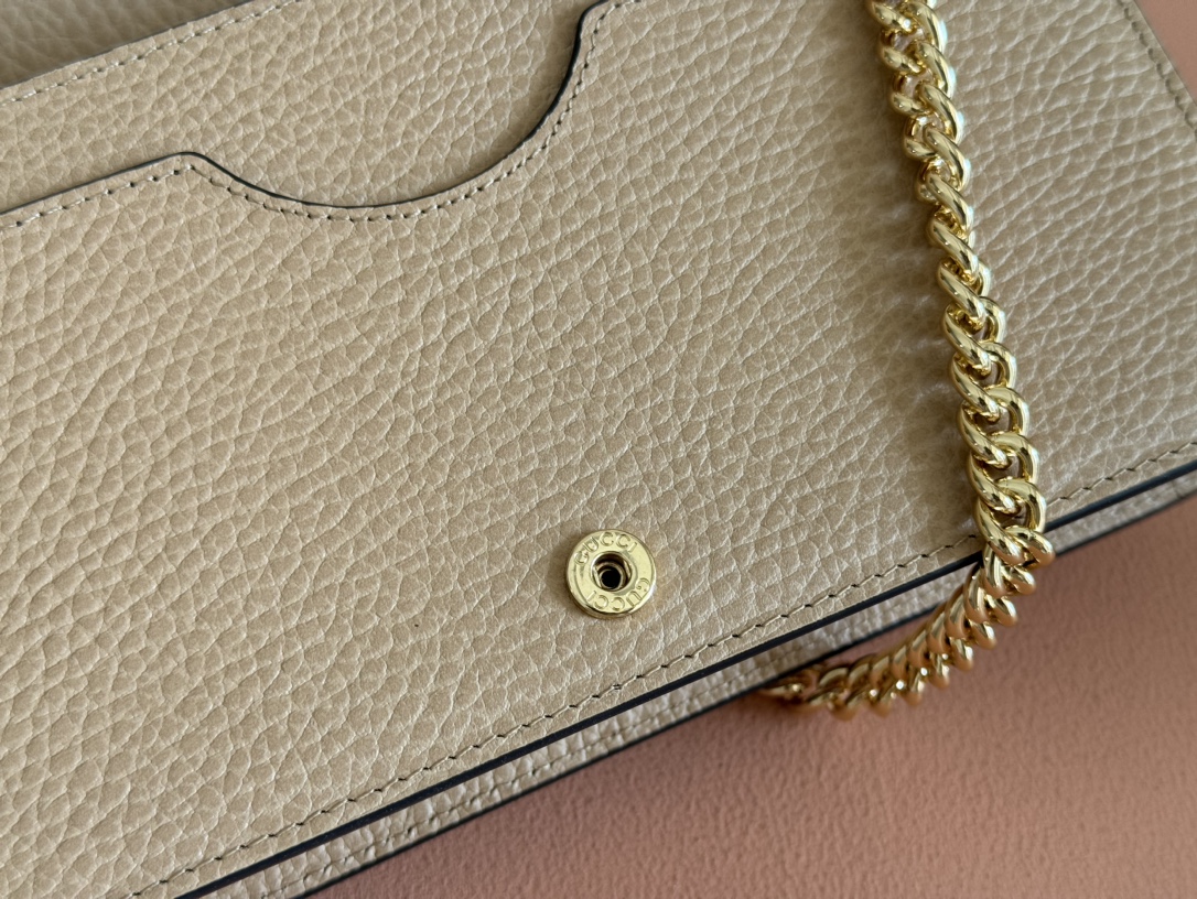 Bagsaaa Gvc*1 GG Marmont wallet on chain 497985 beige & pink - 20cm