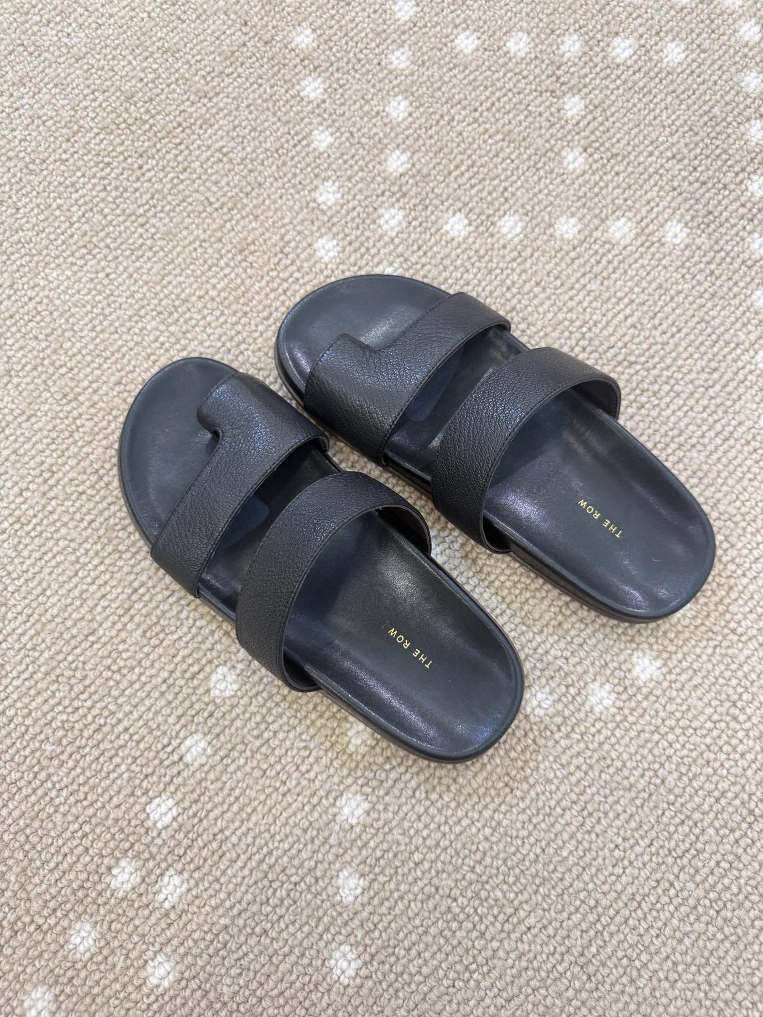 Bagsaaa The R0w Hugh Leather Sandals Black