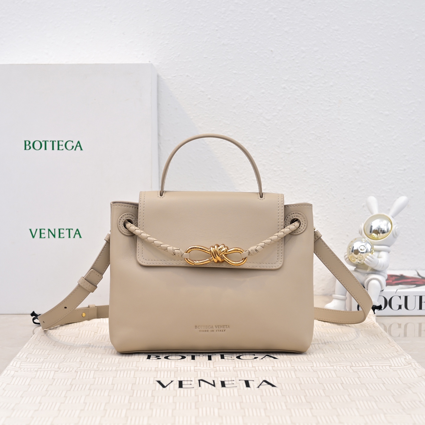 Bagsaaa B0tt*ga Ven*ta Small Ciao Ciao 835835 Beige - 26cm