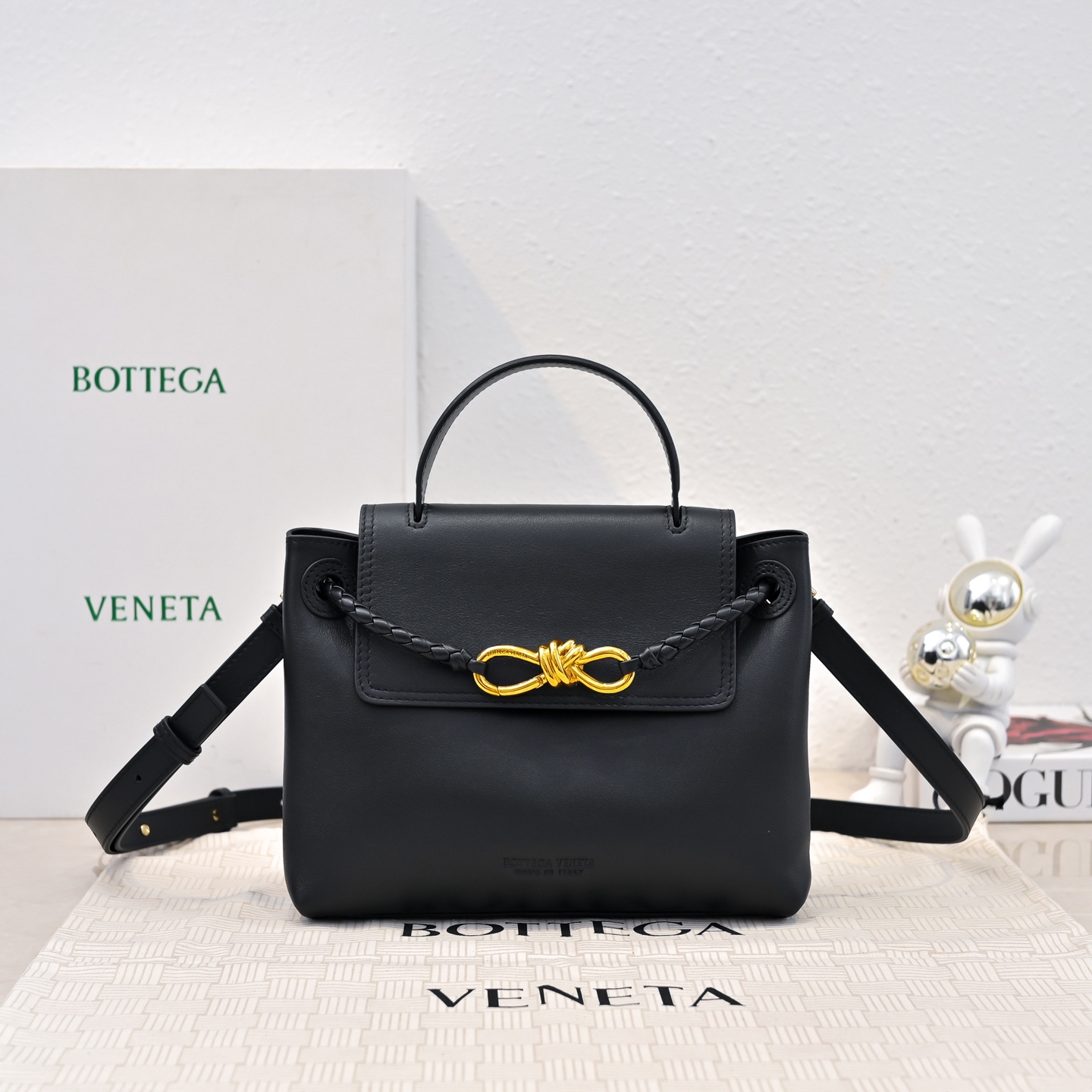 Bagsaaa B0tt*ga Ven*ta Small Ciao Ciao 835835 Black - 26cm