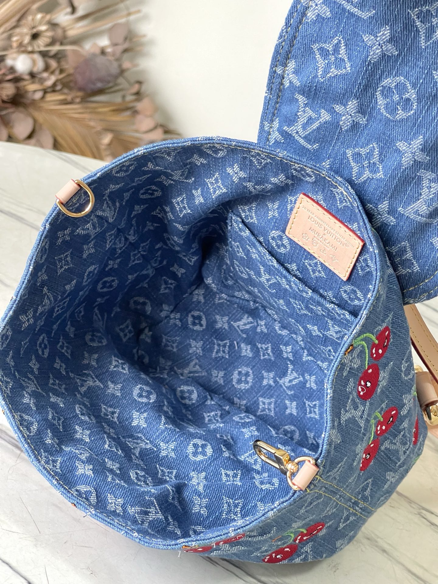 Bagsaaa M13679 LV x TM Venice NM Monogram cherry denim - 26cm