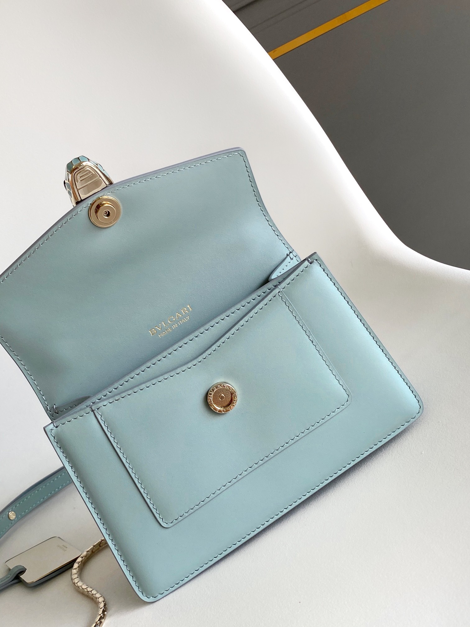 Bagsaaa Bv1g*ai Serpenti Forever Mini top handle bag Light Blue - 19cm