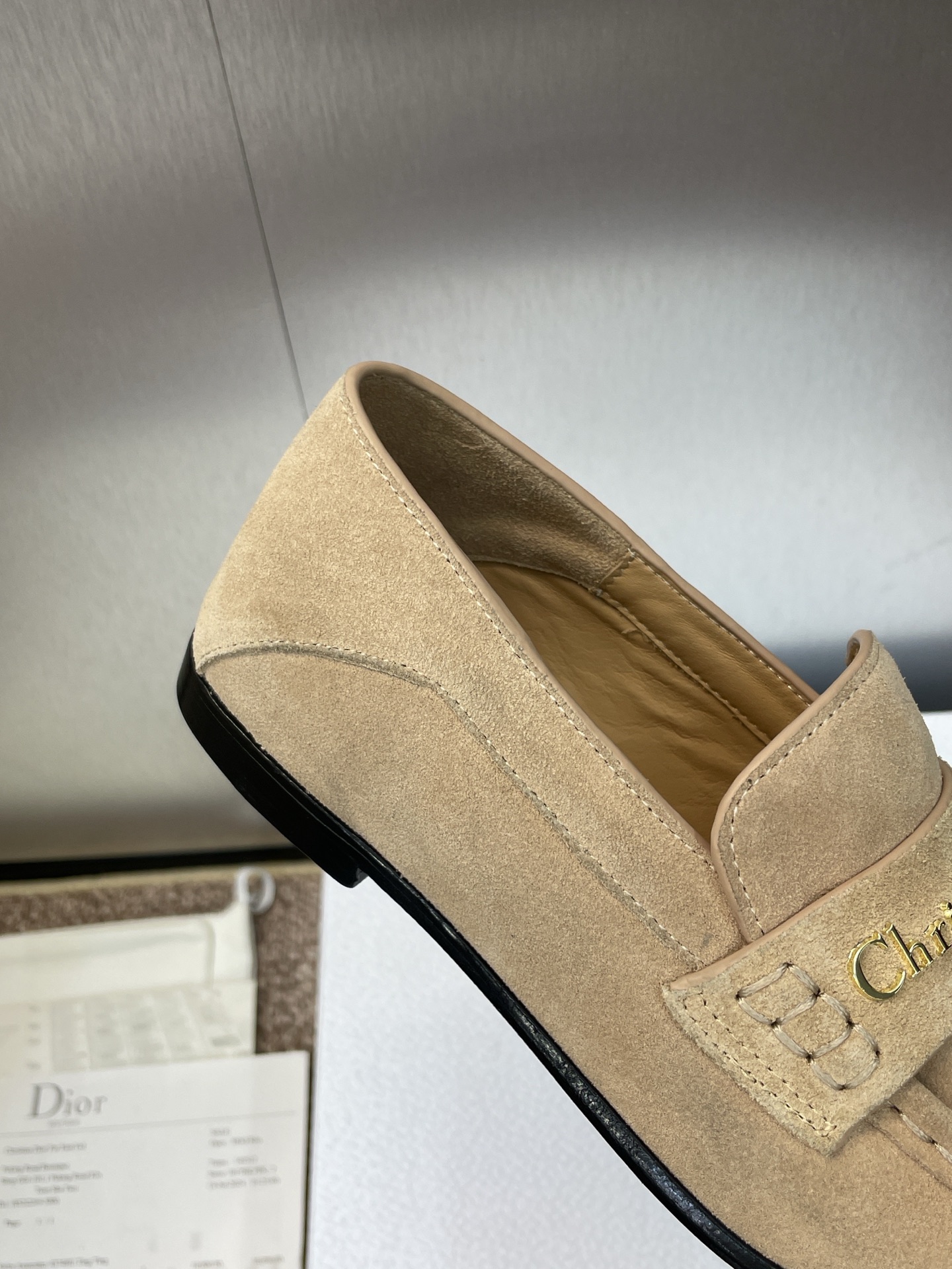 Bagsaaa D10r Boy Loafer Rope Beige Suede Calfskin