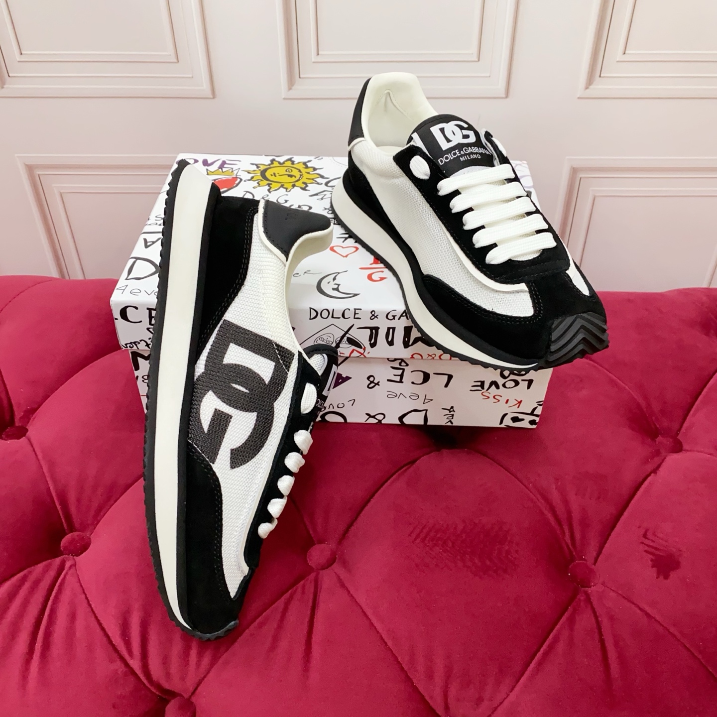 Bagsaaa D&G Mixed-material DG CUSHION sneakers black