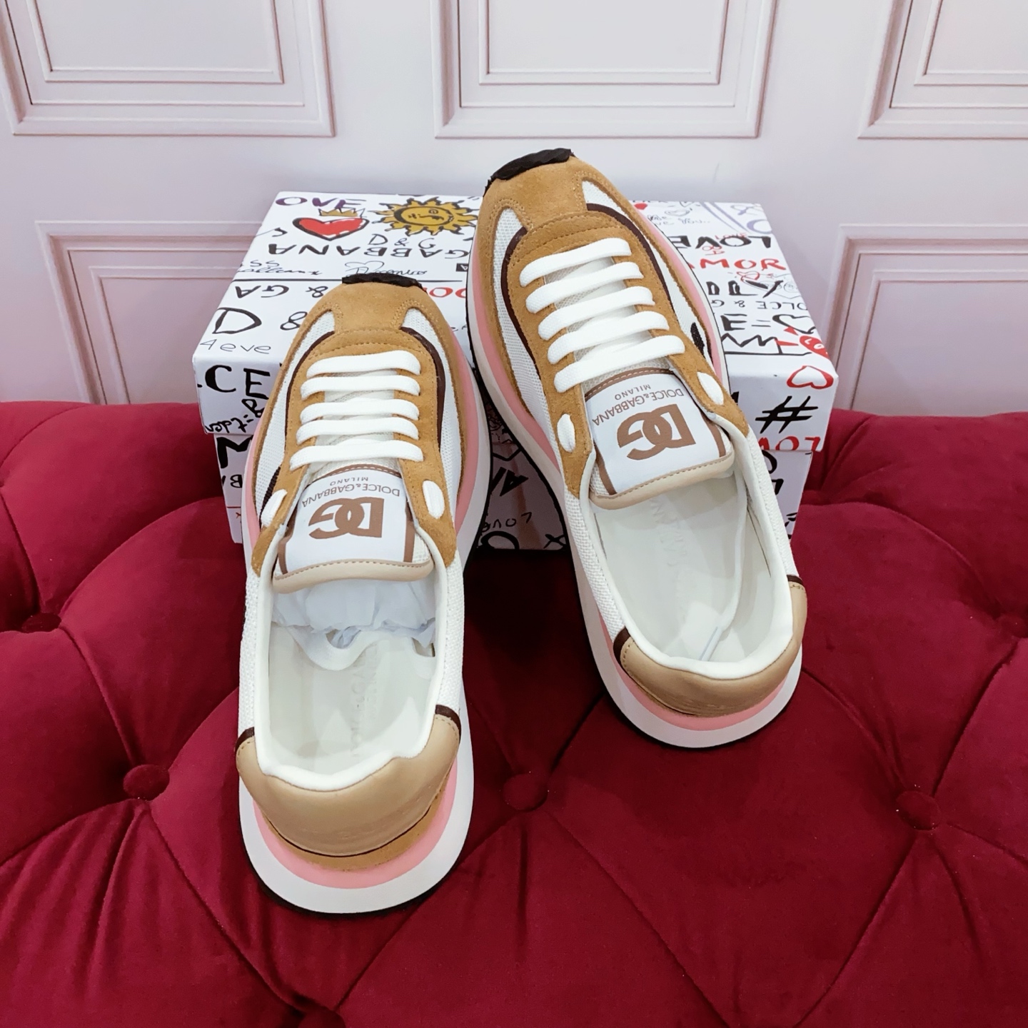Bagsaaa D&G Mixed-material DG CUSHION sneakers multicolor