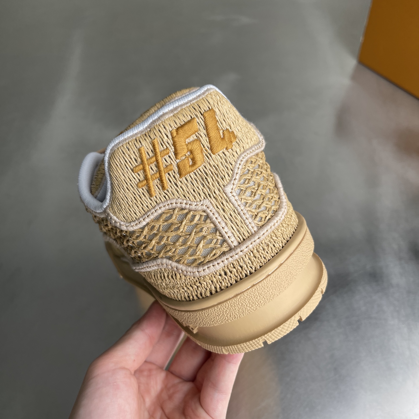 Bagsaaa LV Trainer Sneaker Beige Raffia