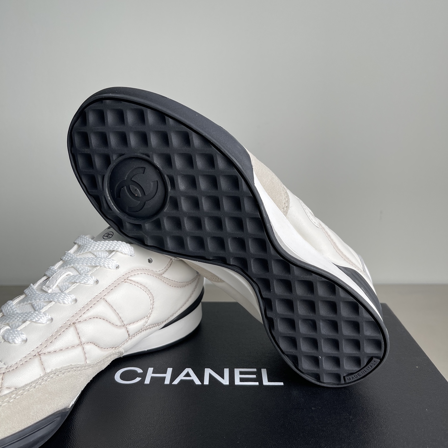 Bagsaaa Ch**el Trainers G45839 White & Light Gray