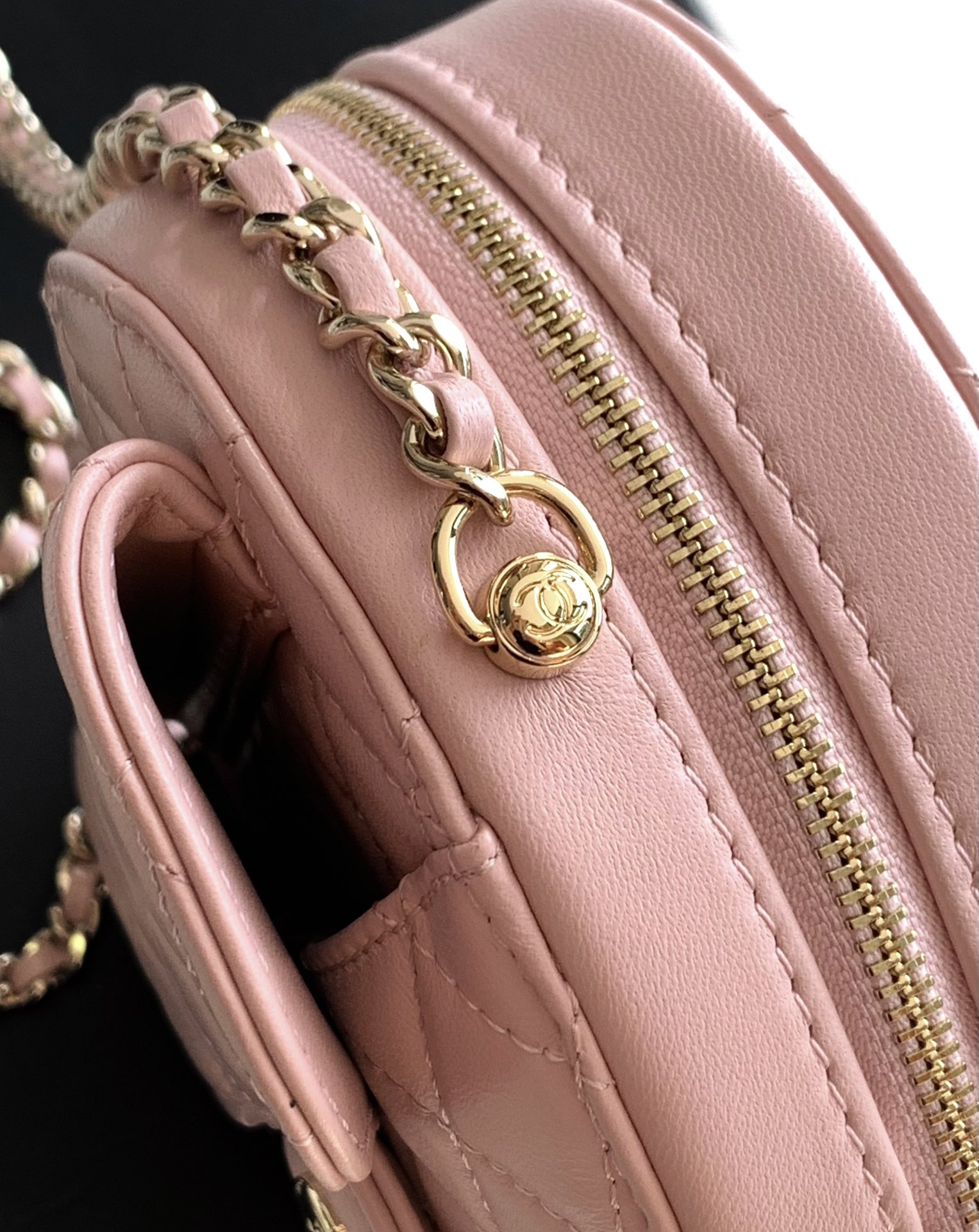 Bagsaaa Ch**el Heart Bag AS5764 Pink - 19cm