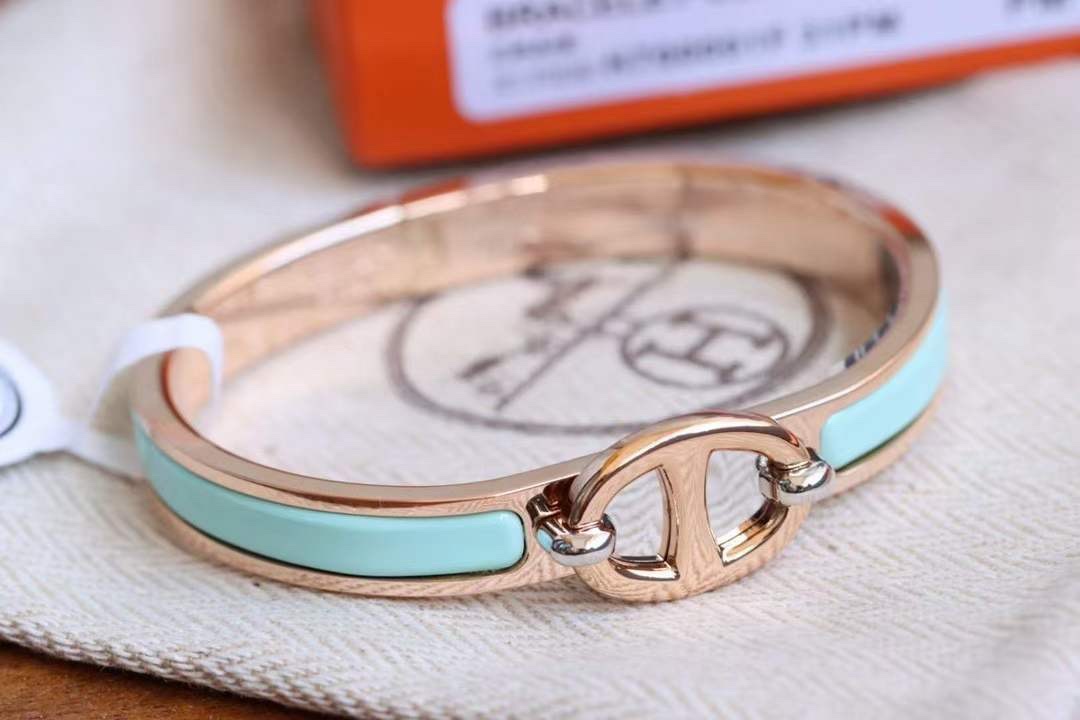 Bagsaaa H**me5 Mini Clic Chaine d'Ancre bracelet blue