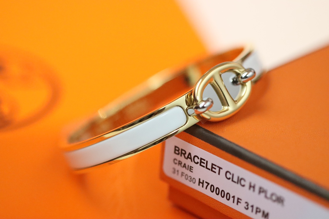 Bagsaaa H**me5 Mini Clic Chaine d'Ancre bracelet white