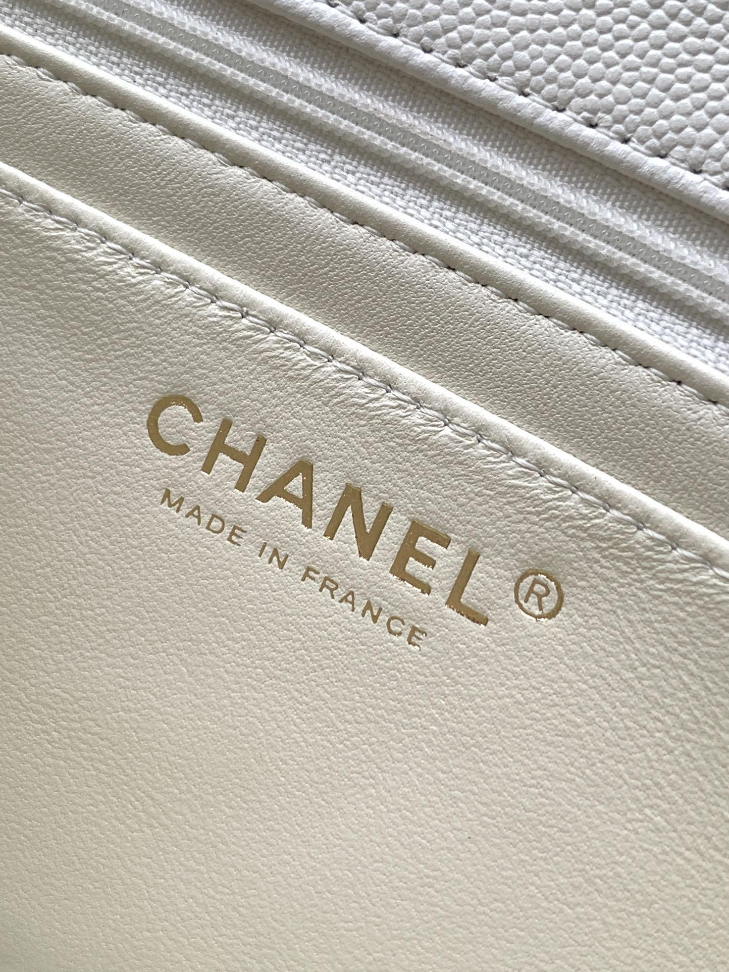 Bagsaaa Ch**el Small Flap Bag With Top Handle AS5702 White - 22.5cm