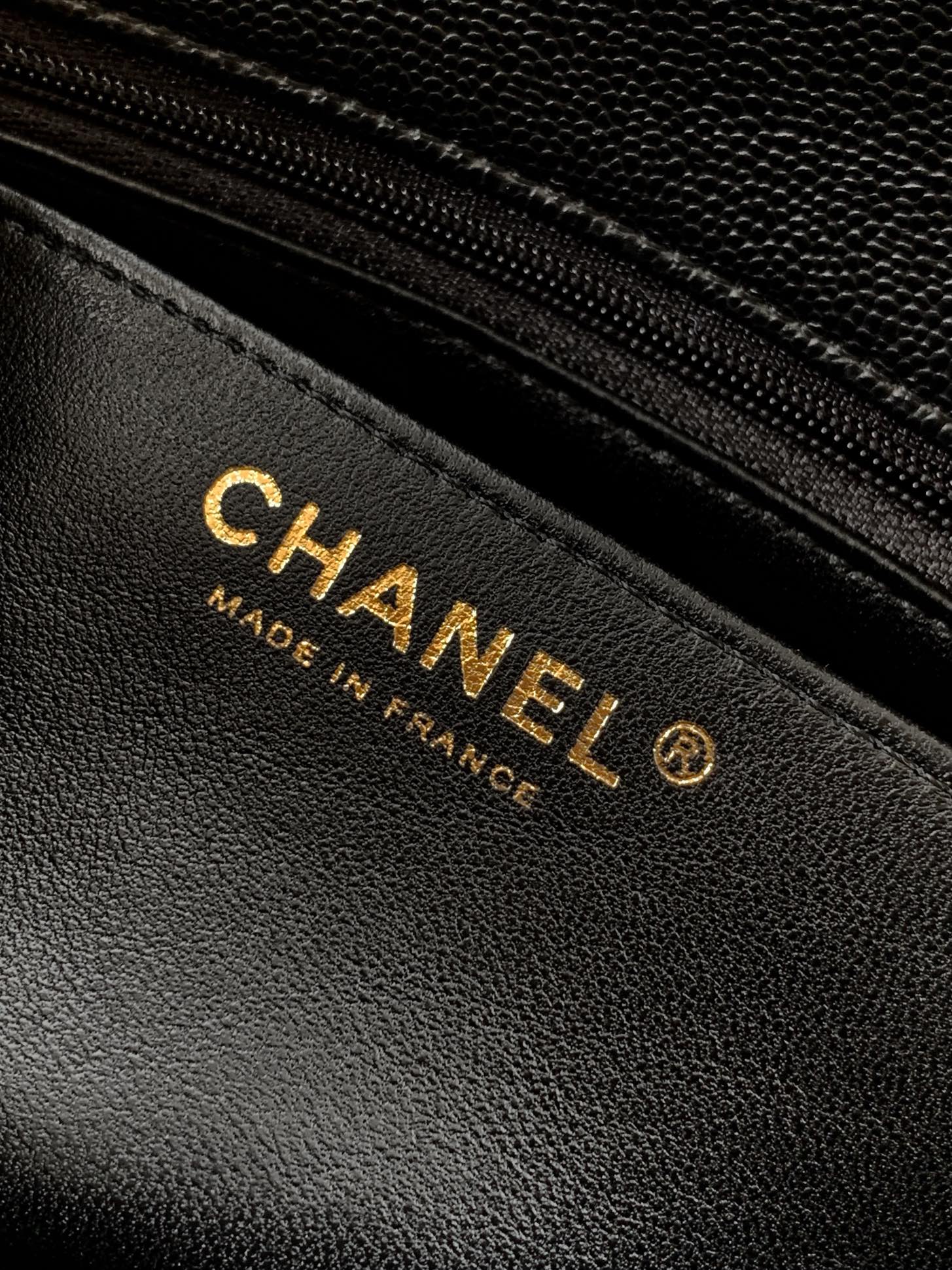 Bagsaaa Ch**el Small Flap Bag With Top Handle AS5702 Black - 22.5cm