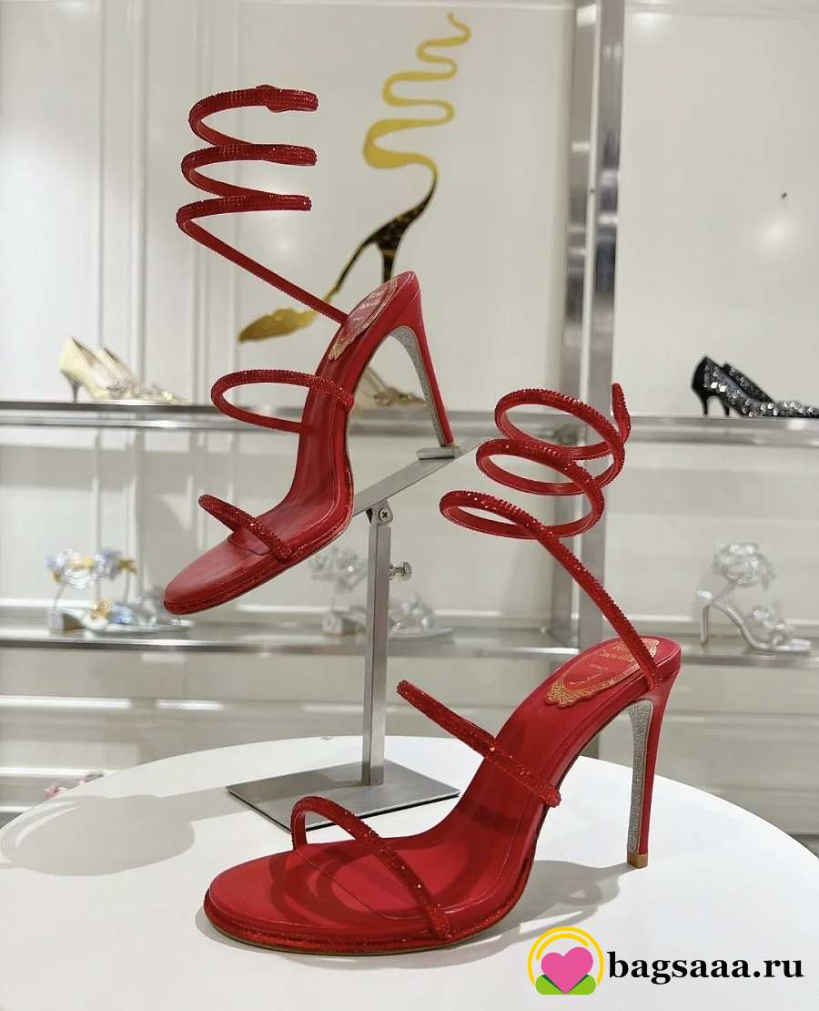 Bagsaaa RC Serpent Crystal High Heels