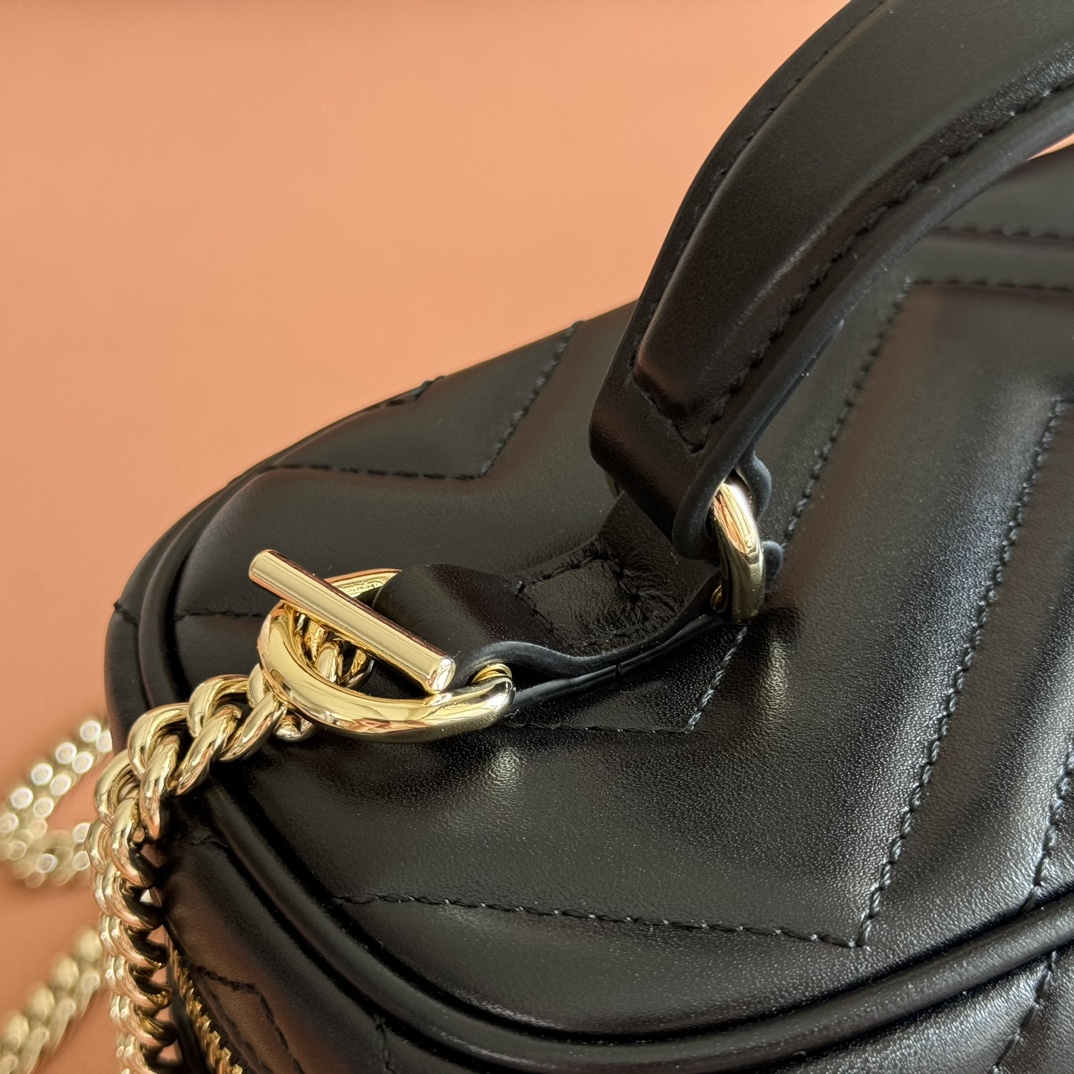 Bagsaaa Gvc*1 GG Marmont mini vanity bag 837454 black - 19cm