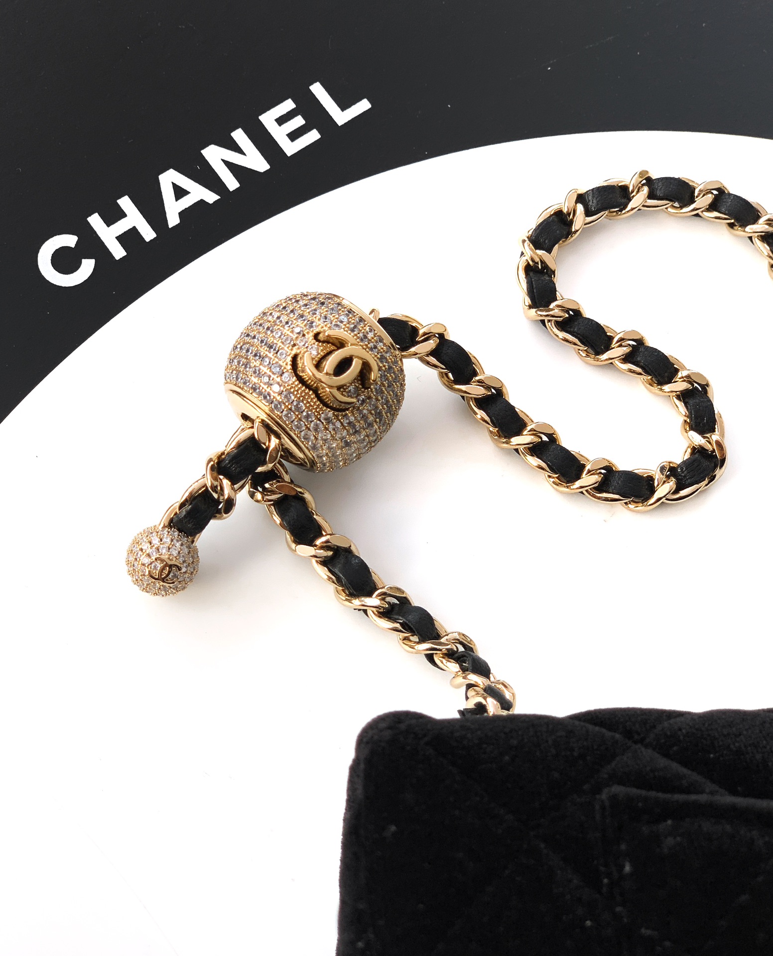 Bagsaaa Ch**el Mini Flap Bag AS1786 Black Velvet - 18cm