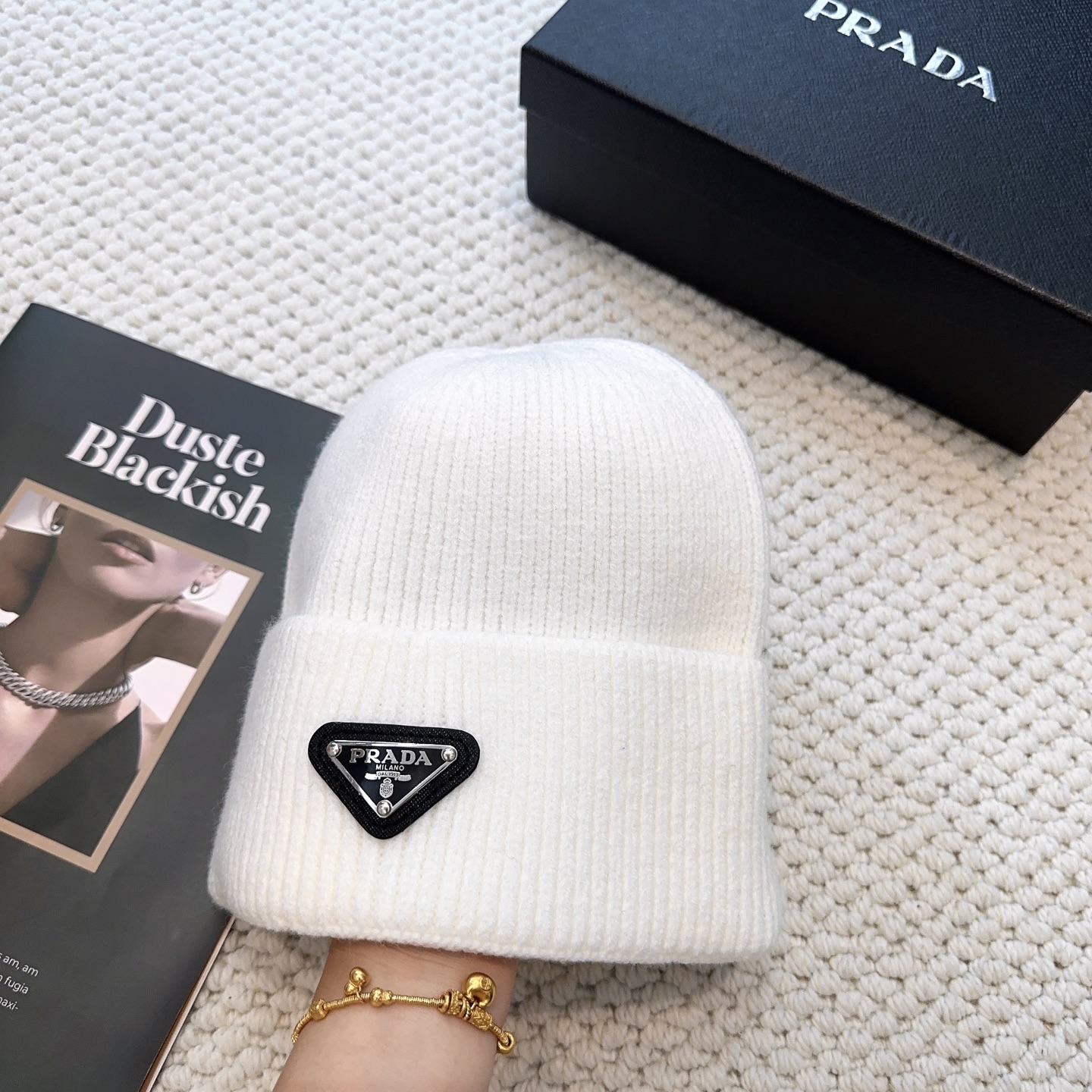 Bagsaaa Pra*a White Beanie