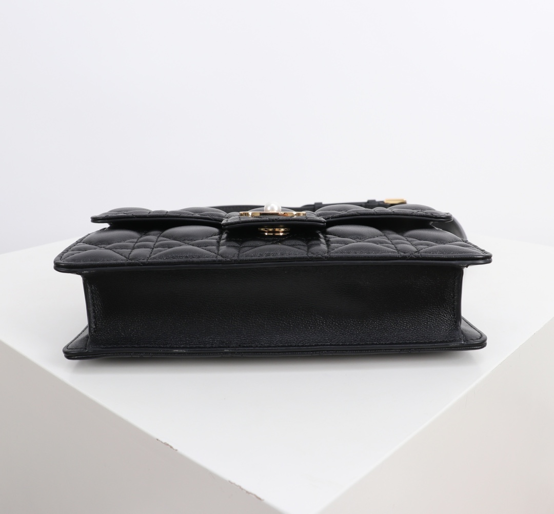 Bagsaaa D10r Jolie Mini Bag Black Cannage Lambskin - 21cm