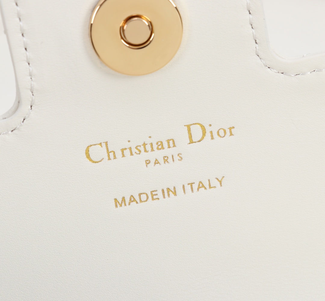 Bagsaaa D10r Jolie Mini Bag White Cannage Lambskin - 21cm